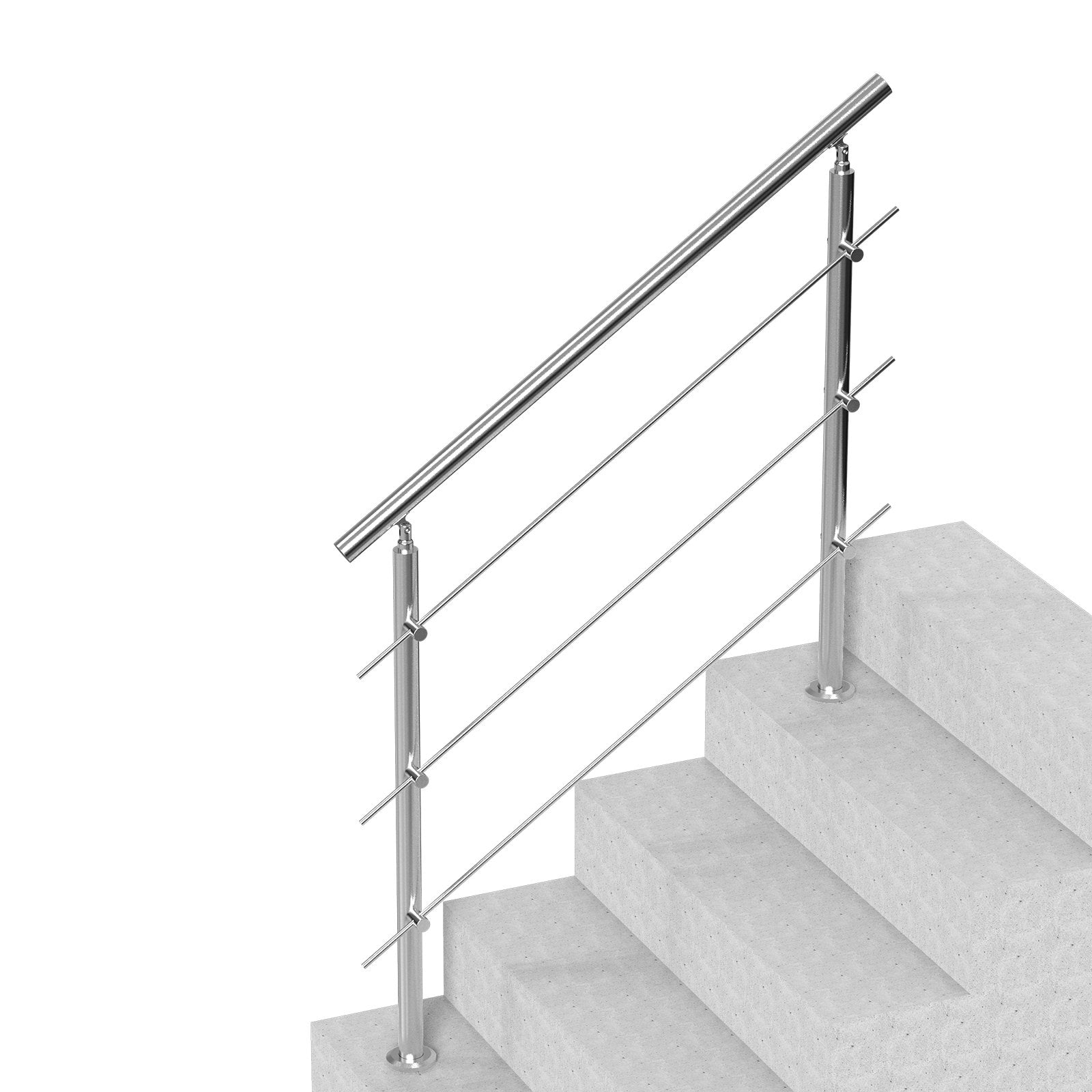 VEVOR 47.2in Handrails for Outdoor Steps 3 Crossbars Staircase for Porch Deck