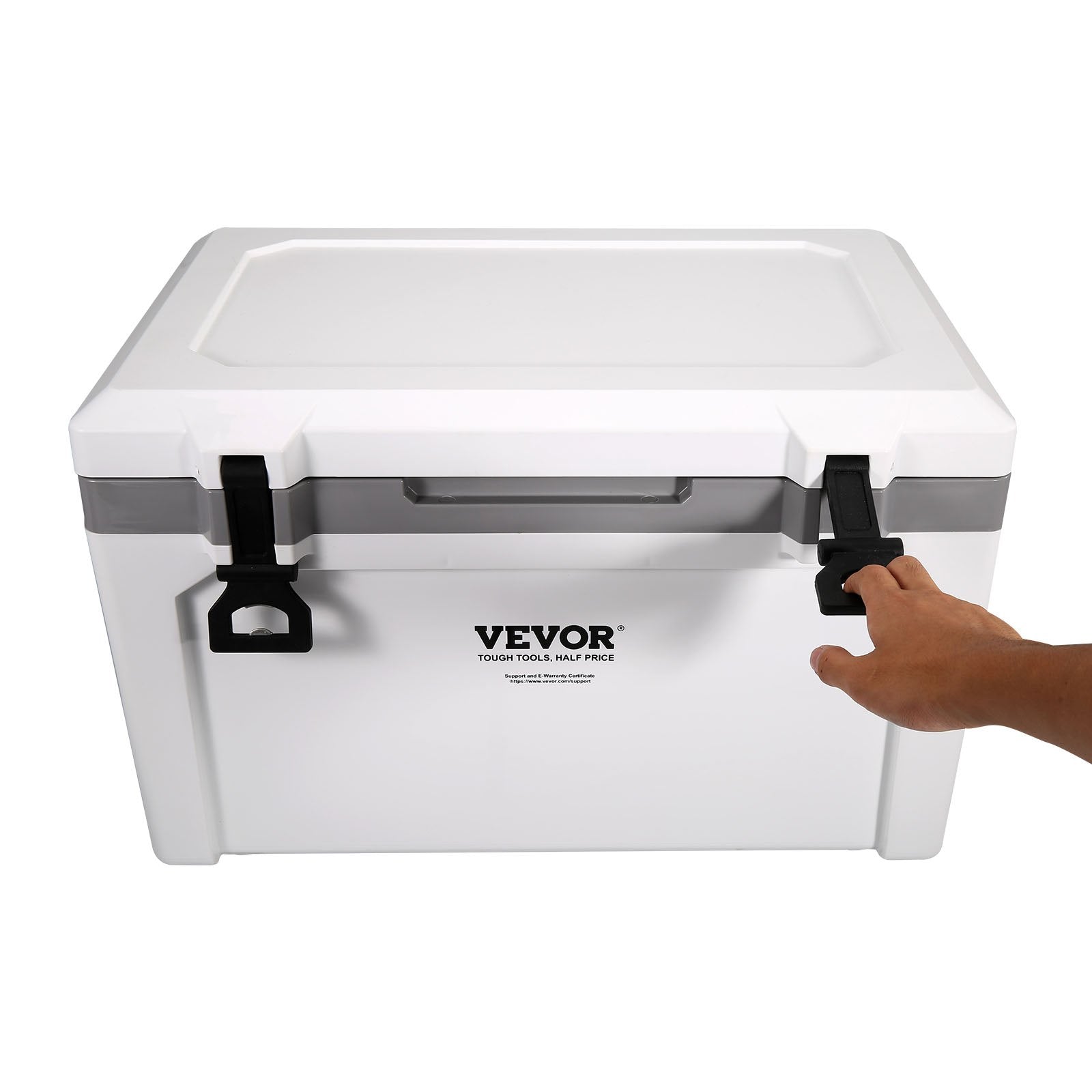 VEVOR Insulated Portable Cooler, 49 L, Holds 50 Cans, Ice Retention Hard Cooler with Heavy Duty Handle, Ice Chest Lunch Box for Camping, Beach, Picnic, Travel, Outdoor, Keeps Ice for up to 6 Days