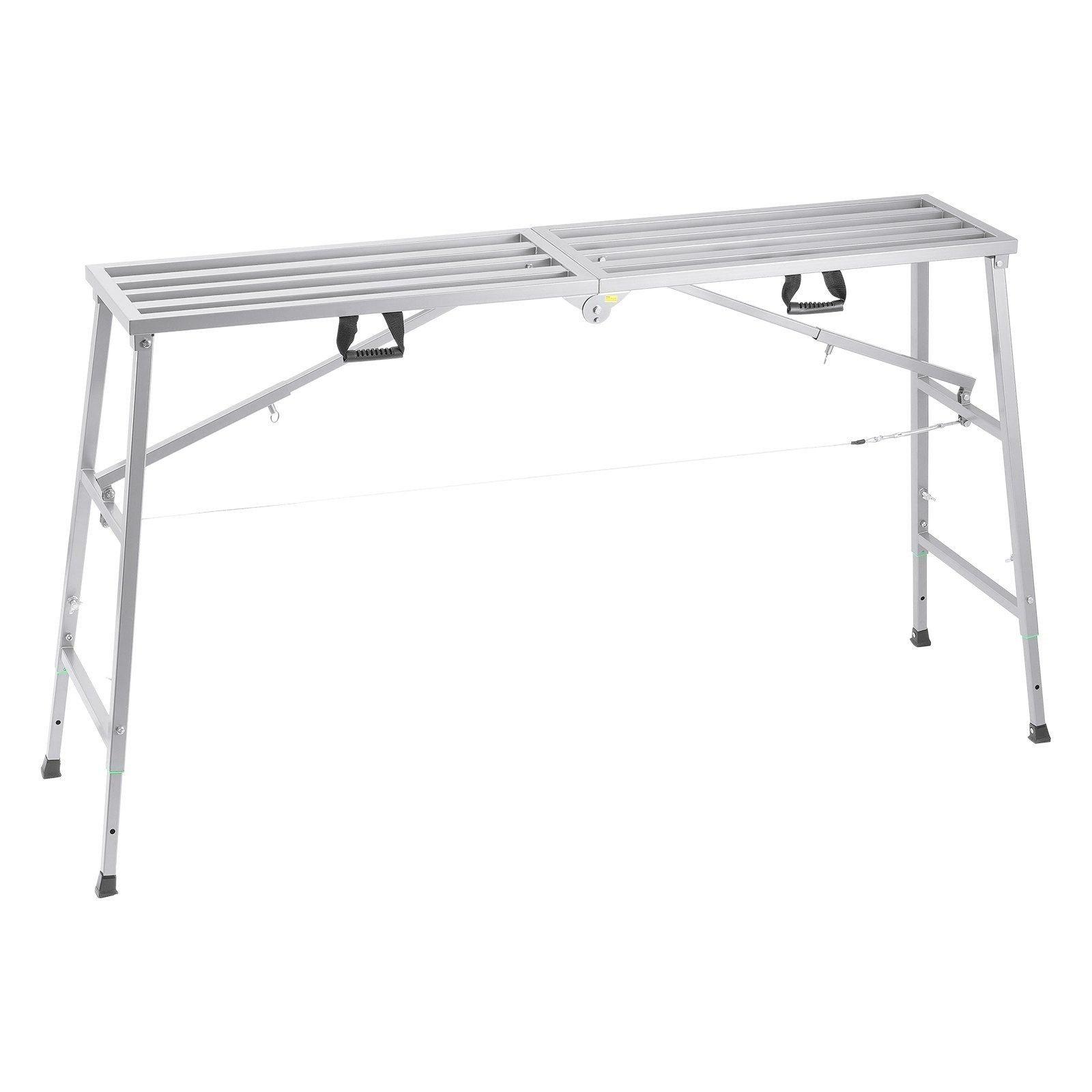 Work Platform, 4 Gear Adjustable Height, Folding Alloy Steel Step Ladder, Portable Scaffolding Platform, 400 kg Load Capacity, Non-Slip Rubber Feet, Drywall Painting Stool, Cleaning & Washing