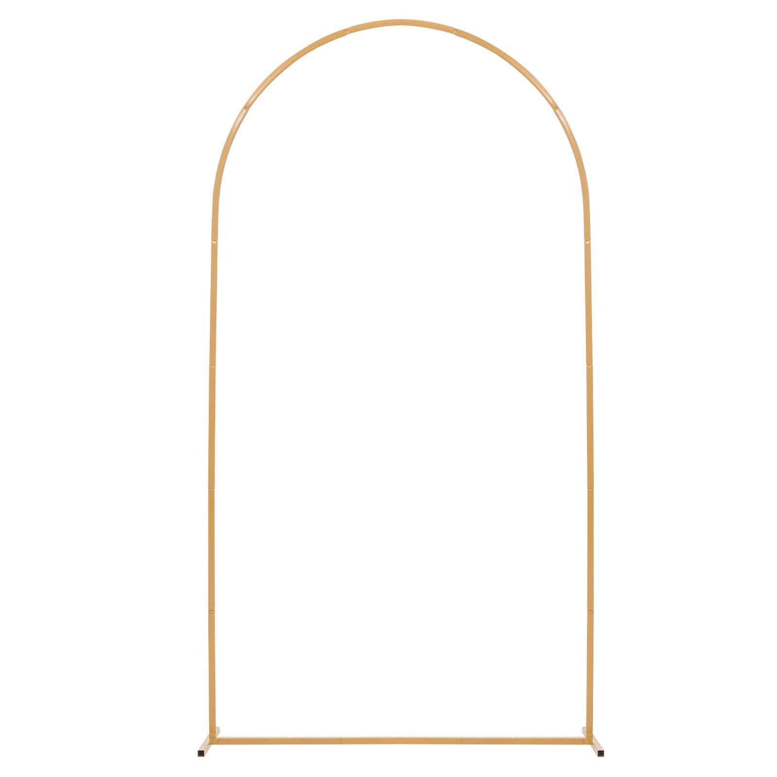 VEVOR Arch Backdrop Stand, 2.2 x 1.2 m, Stable Structure, Easy Assembly, 1 Set Gold Metal Arch Backdrop Stand for Wedding, Birthday Party, Graduation, Holiday Celebration, and Ceremony Decoration