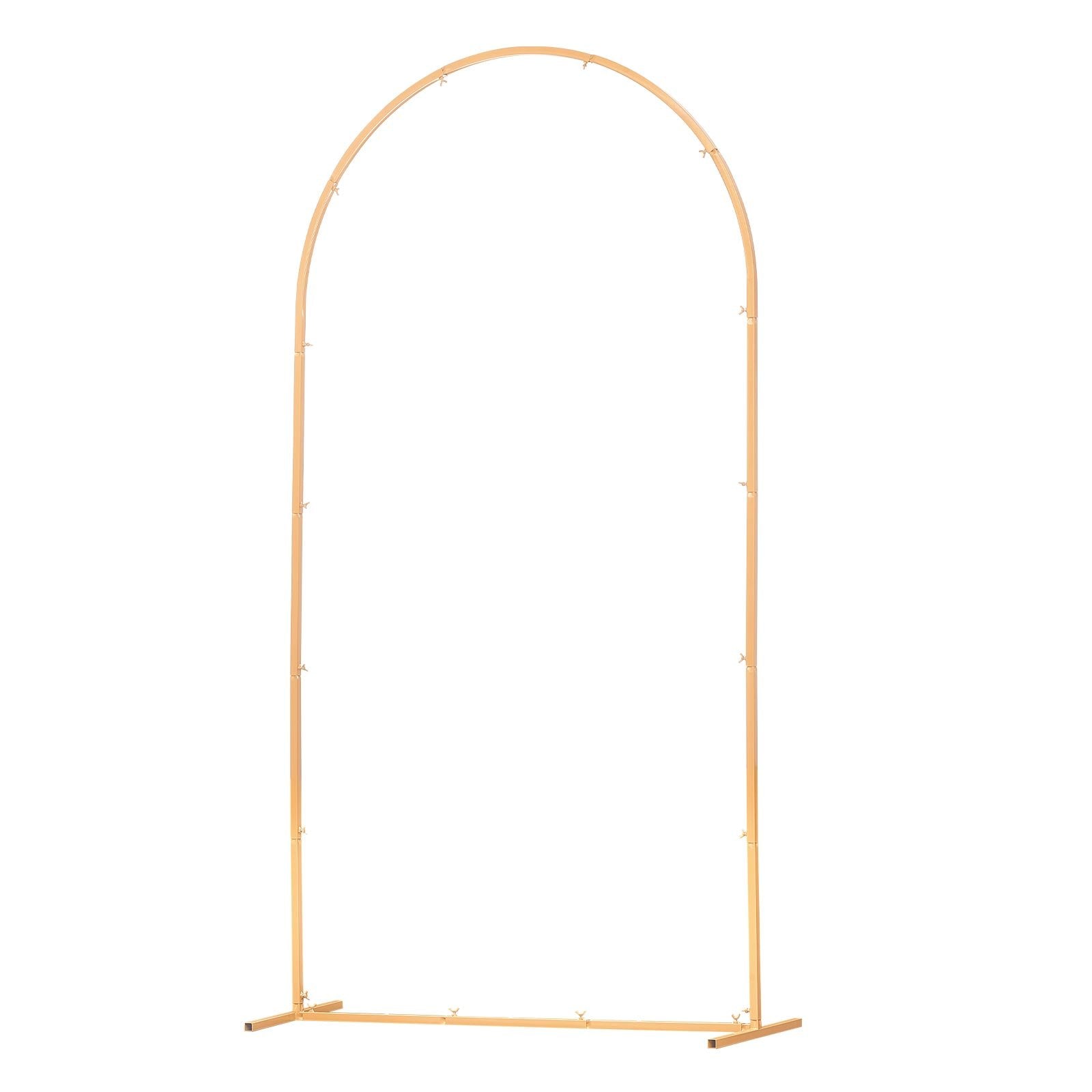 VEVOR Arch Backdrop Stand, 2.2 x 1.2 m, Stable Structure, Easy Assembly, 1 Set Gold Metal Arch Backdrop Stand for Wedding, Birthday Party, Graduation, Holiday Celebration, and Ceremony Decoration