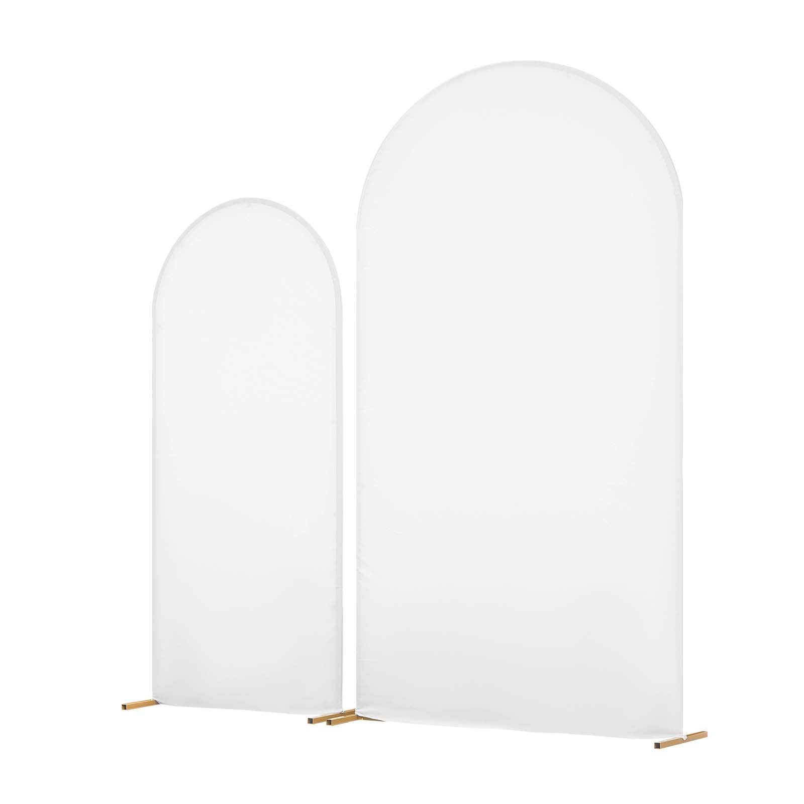 VEVOR Arch Backdrop Stand, Set of 2, 2.2 m and 1.8 m, Stable Structure, Easy Assembly, Gold Metal Arch Backdrop Stand with Cover for Wedding, Birthday Party, Celebration, and Ceremony Decoration