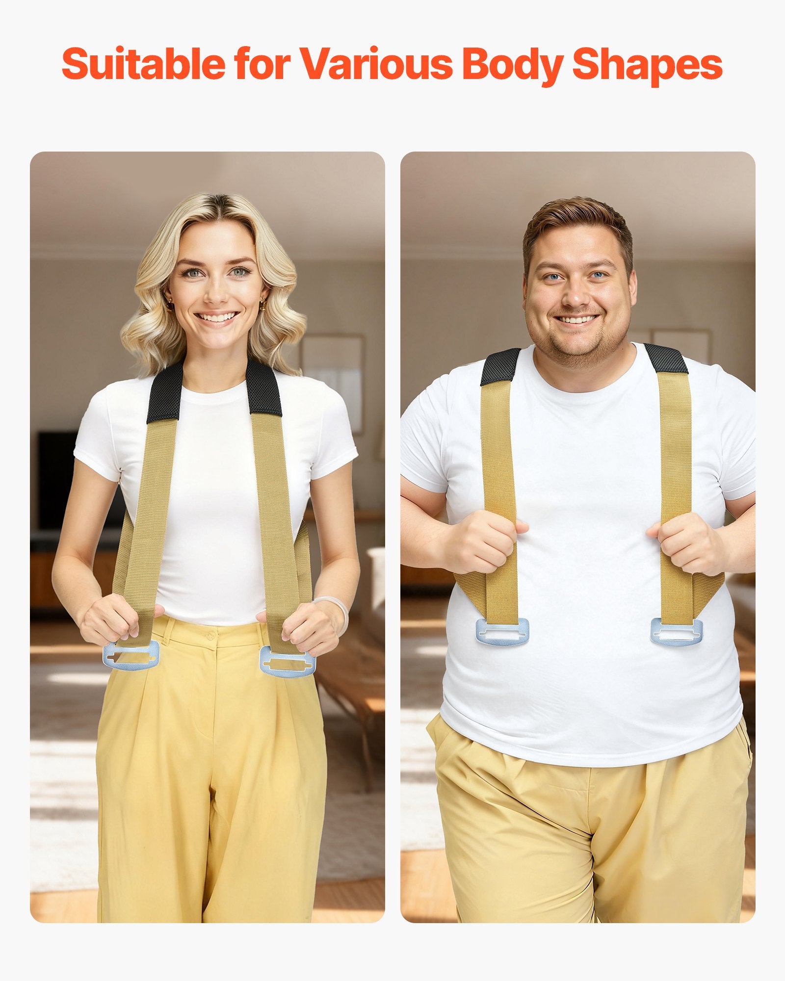 VEVOR Moving Straps, 2-Person Lifting and Moving System with 2 Harness Straps, 2 Load-bearing Straps & 1 Handheld Strap, Adjustable Lifting Shoulder Straps Move Furniture Appliances Mattresses