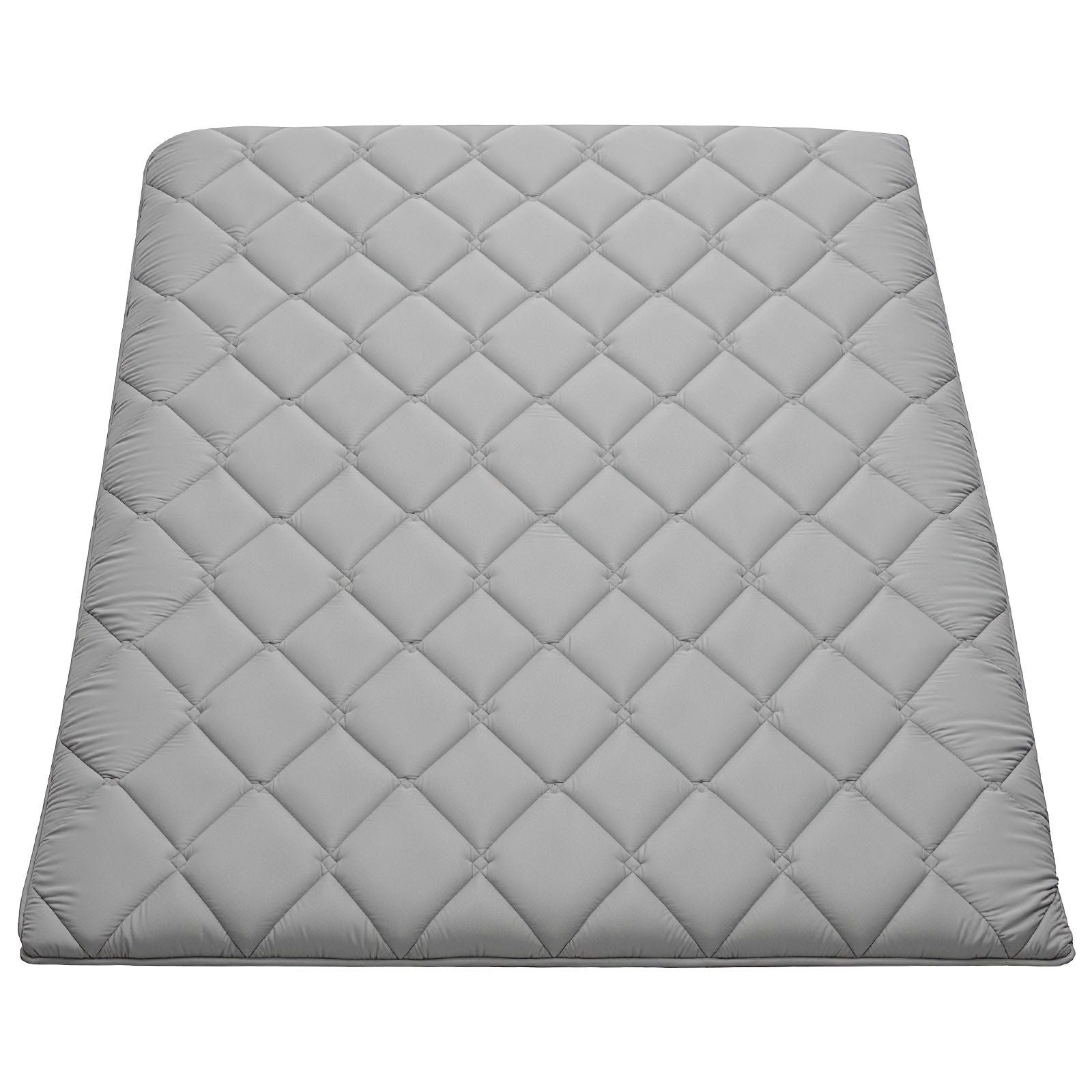 Japanese Tatami Mat, Full Size Foldable Japanese Tatami Mattress, Futon Mattress with Storage Bag & Fastener, 9-Layer Floor Mat for Sleeping, Dorm, Meditation, Yoga, 2032 x 1372 x 89 mm, Gray