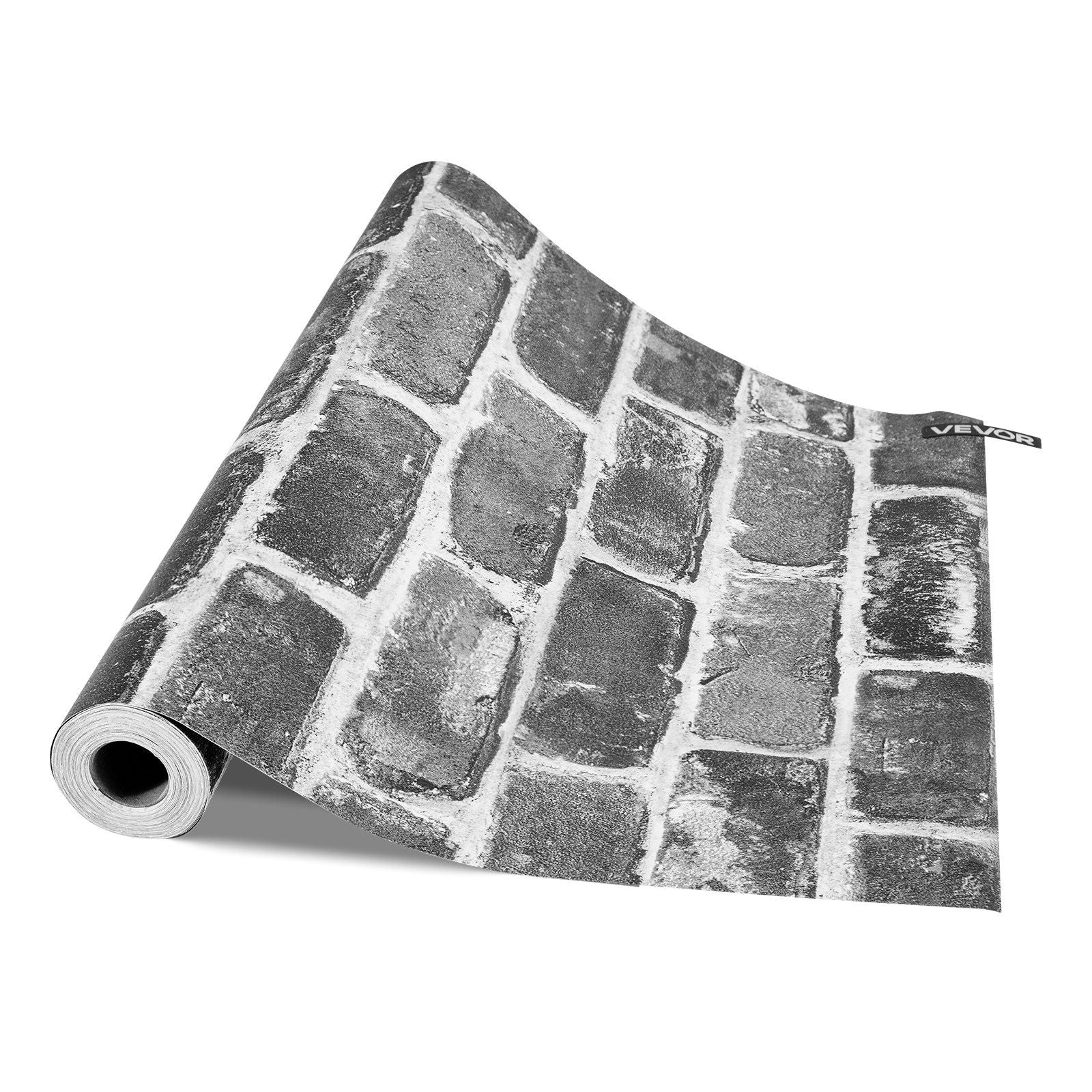 Peel and Stick Wallpaper, 45cm x 10m Contact Paper Gray Brick Waterpoof Self Adhesive, Easy to Clean & Peel Wall Decorative Vinyl Roll for Bedroom Kitchen Office Bathroom Desk