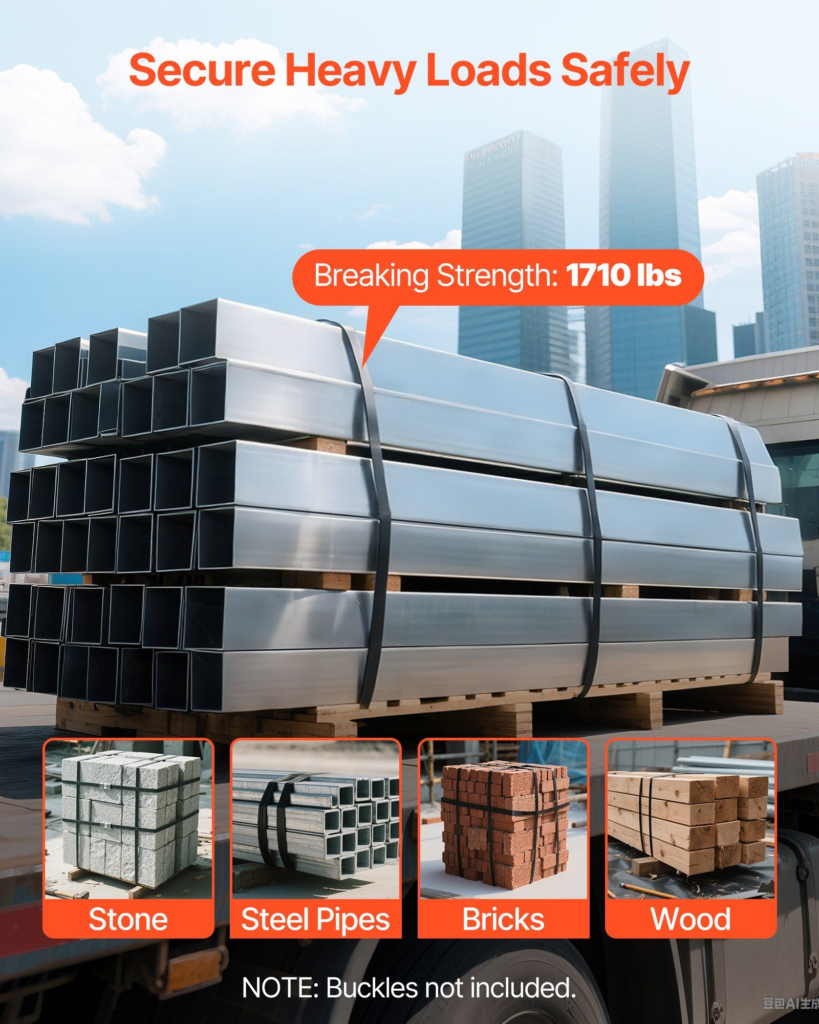 Steel Strapping Coil, 19 mm x 0.55 mm x 91 m, Metal Strapping Banding Roll Withstands Harsh Environment, 775.6 kg Break Strength, Heavy Duty Banding Pallet Strap Coil for Pallet Packing