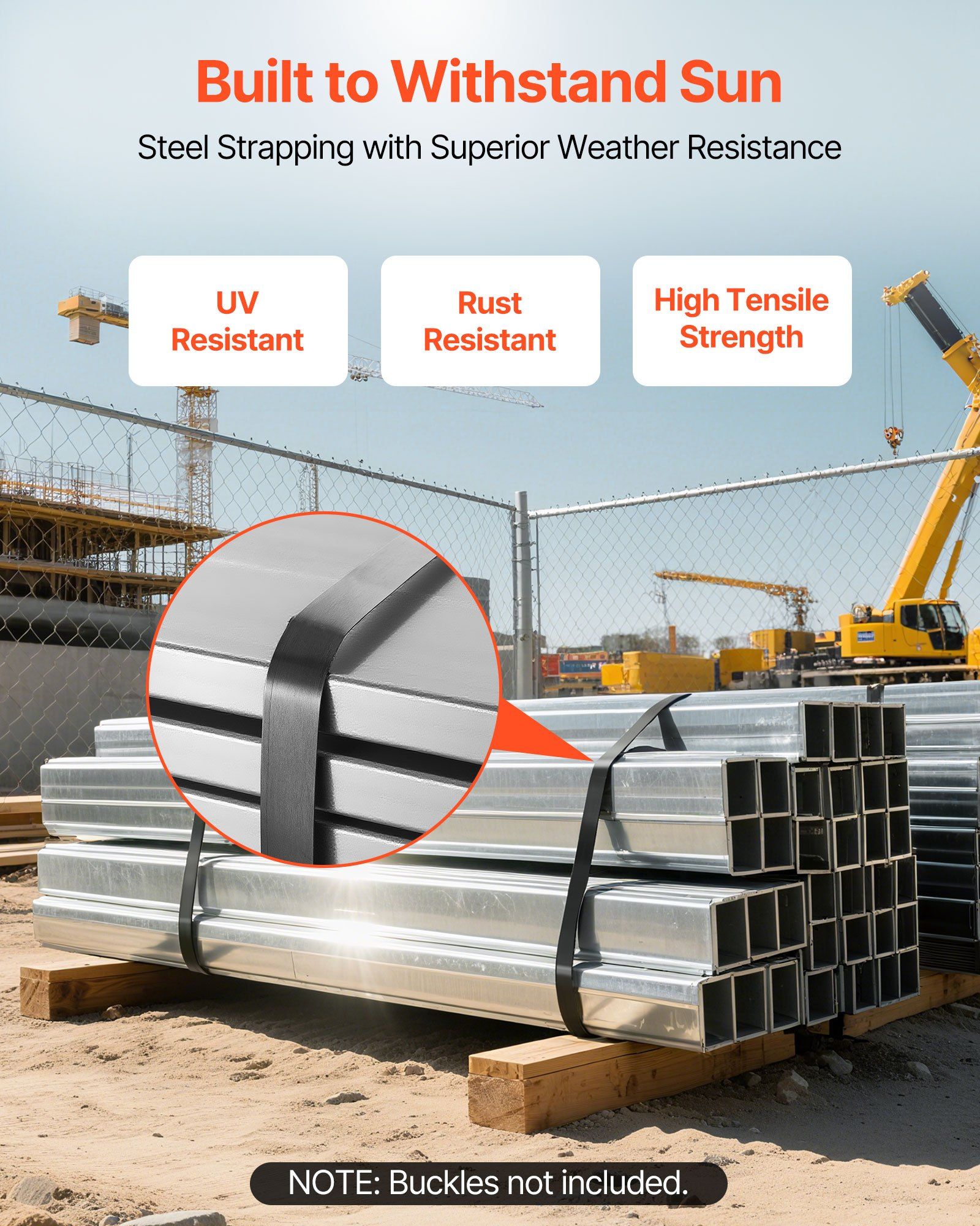 Steel Strapping Coil, 19 mm x 0.55 mm x 91 m, Metal Strapping Banding Roll Withstands Harsh Environment, 775.6 kg Break Strength, Heavy Duty Banding Pallet Strap Coil for Pallet Packing