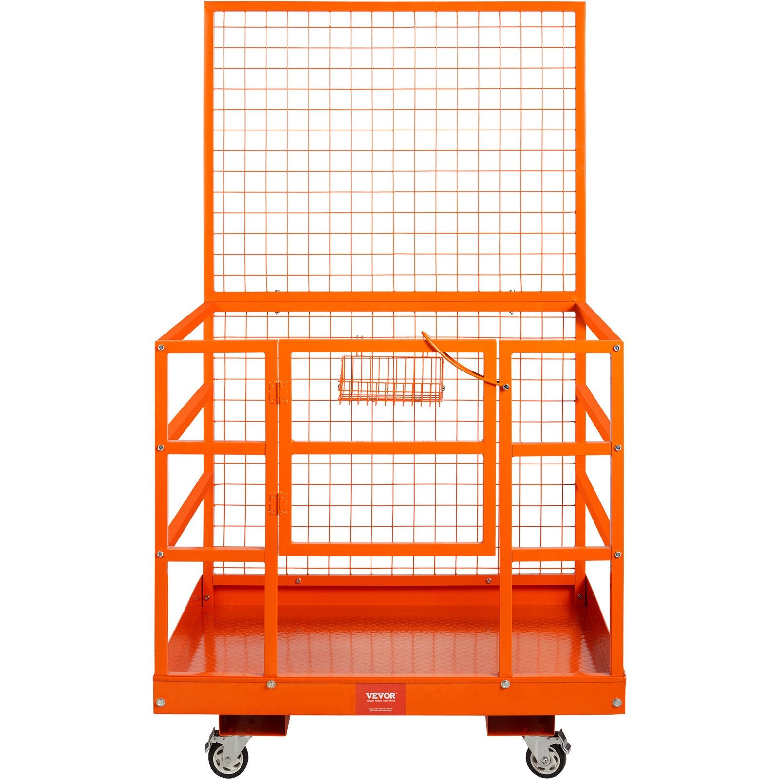 VEVOR Forklift Safety Cage Work Platform 43X45in 1400lbs w/ Wheels for Aerial