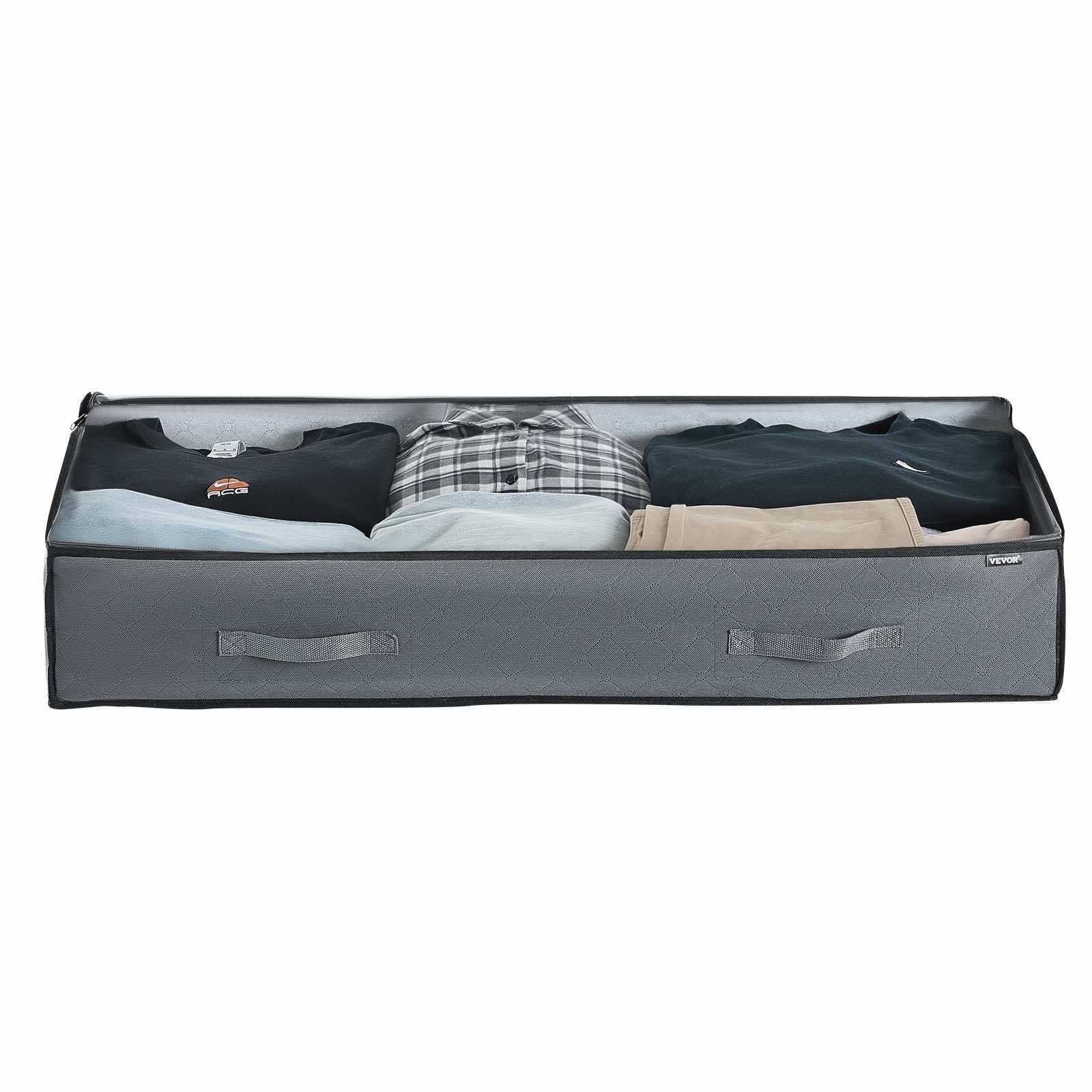 Under Bed Storage with Clear Lids, 996 x 500 x 180 mm, 90L Large Underbed Clothes Storage Containers, Low Profile Under Bed Drawer Shoe Organizer Bins Box for Blanket Shoe Bedroom, 4 Pack