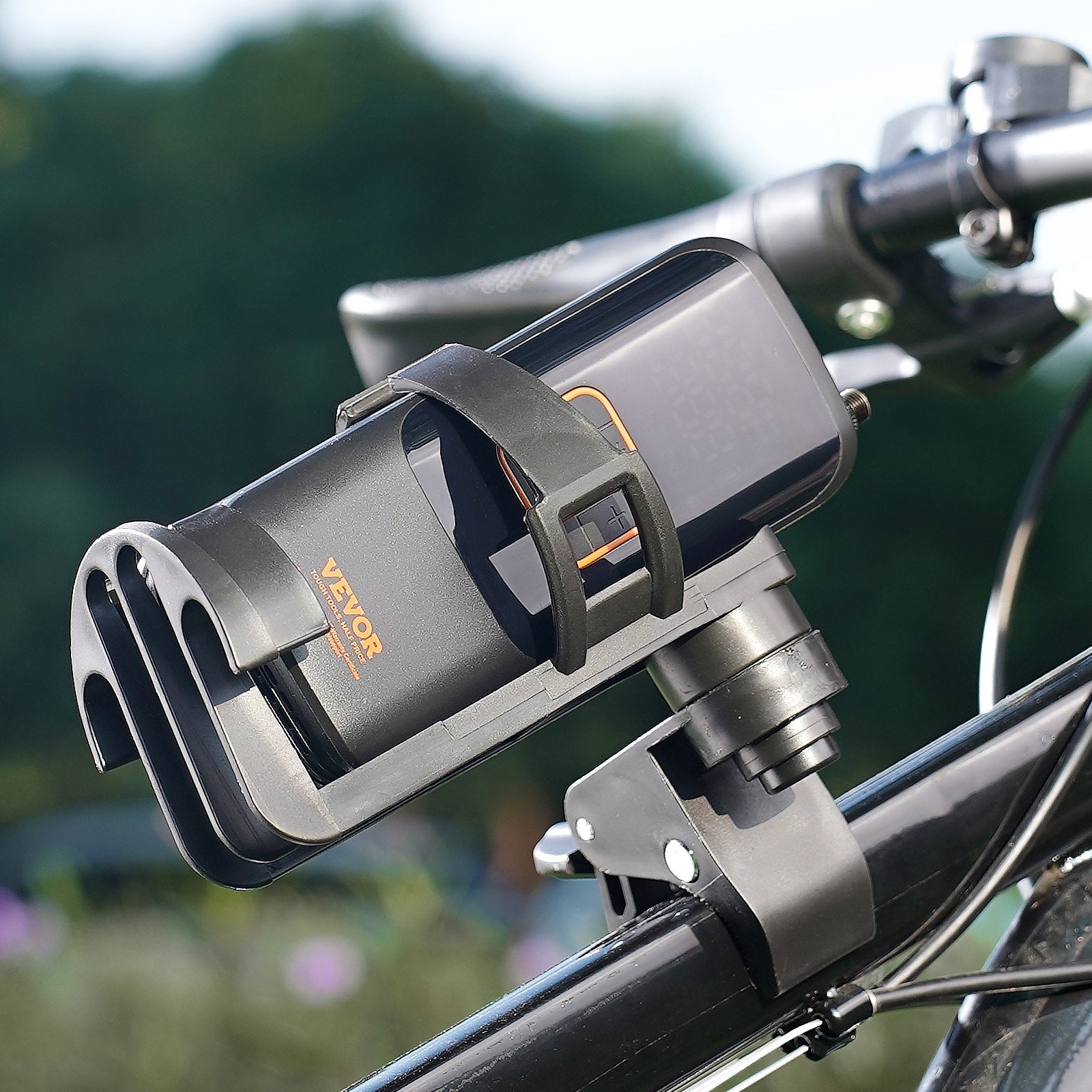 VEVOR Tire Inflator Portable Air Compressor, 150 PSI Electric Air Pump, 4000mAh Rechargeable Tire Pump with Auto-Off Function, LCD Pressure Gauge, 3 Nozzles, LED Light for Car Motorcycle Bike Ball