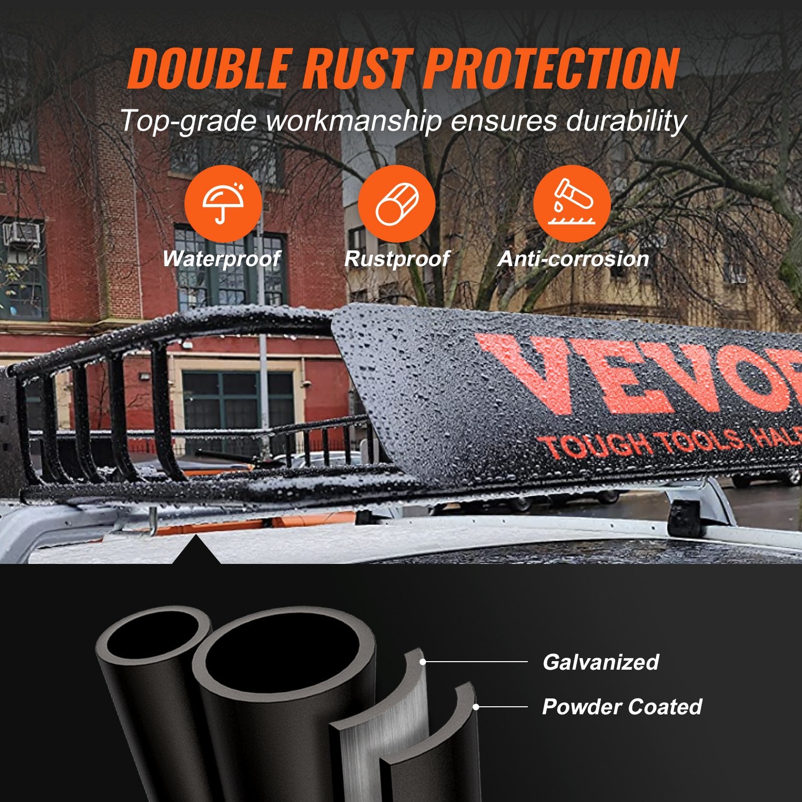 VEVOR Roof Rack Cargo Basket 200 LBS 51"x36"x5" for SUV Truck with Luggage Bag