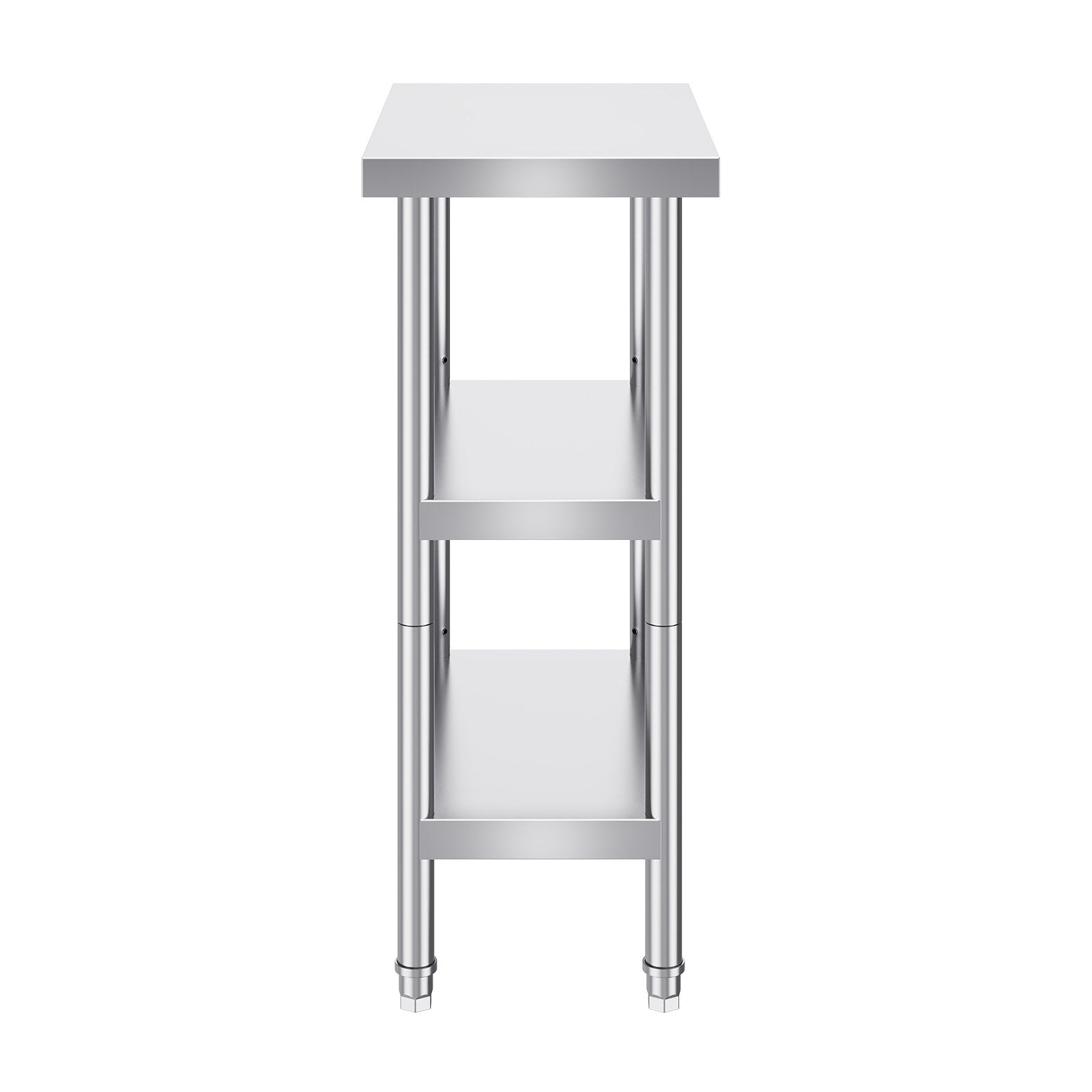 VEVOR Stainless Steel Food Prep Table, 14 x 24 x 34 Inch Commercial Kitchen Worktable, with 2 Adjustable Undershelf, Heavy Duty Prep Table Metal Work Table for BBQ, Kitchen, Home, and Garage