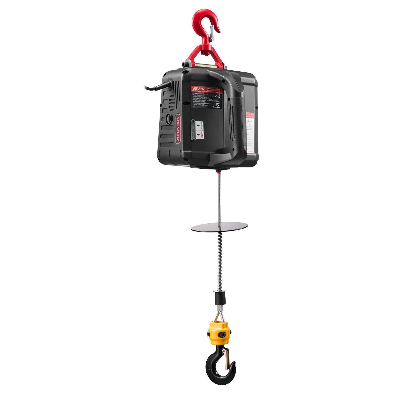 2-in-1 Electric Hoist Winch, 500 kg Capacity, 1500W Portable Power Winch Crane, 7.6 m Lifting Height, 5 m/min with Manual and Wireless Remote Control for Factory, Warehouss, Garage