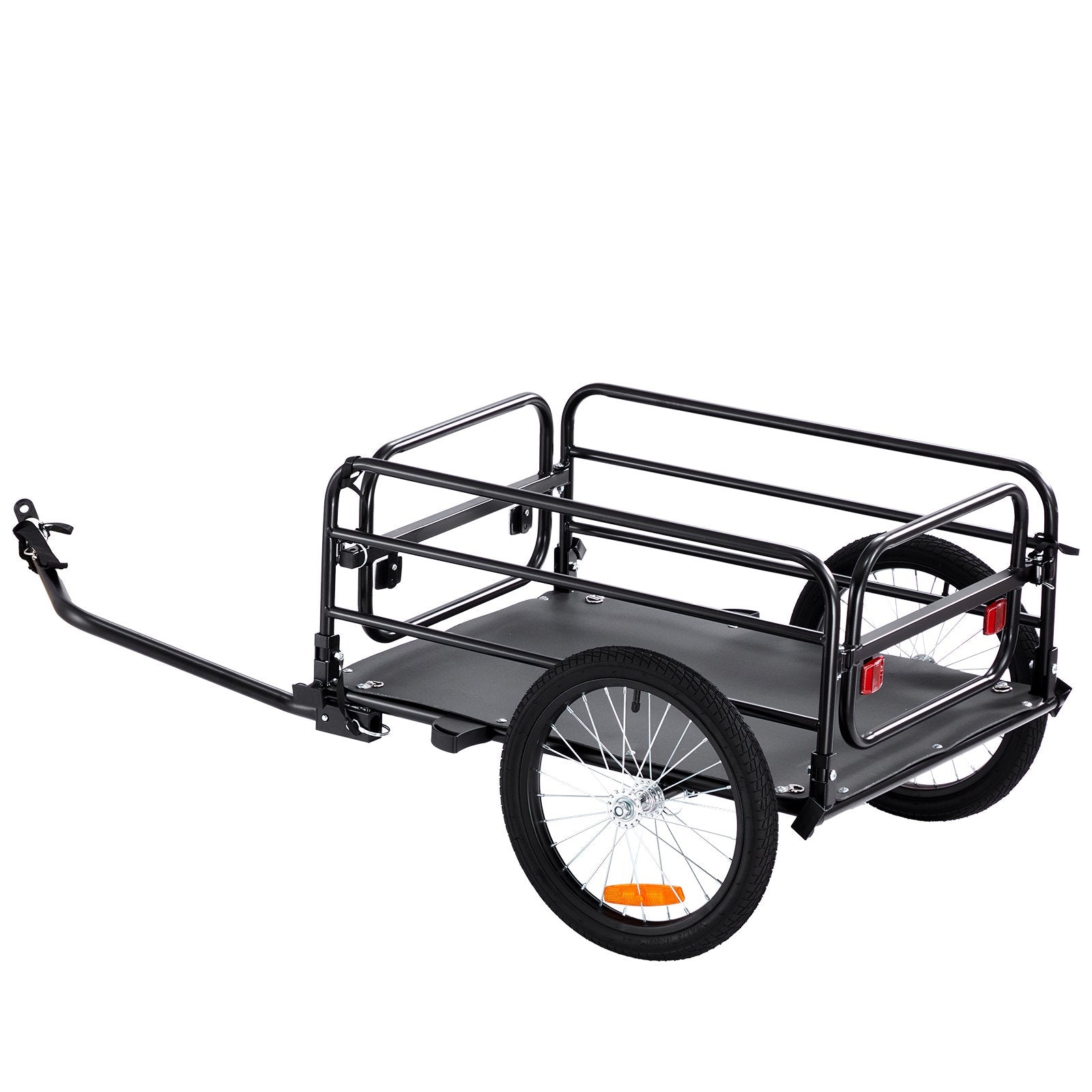 VEVOR Bike Cargo Trailer, 72.5 kg Load, Heavy-Duty Bicycle Wagon Cart, Foldable Compact Storage & Quick Release with Universal Hitch, 406.4 mm Wheels, Safe Reflectors, Fits 558.8-711.2 mm Bike Wheels