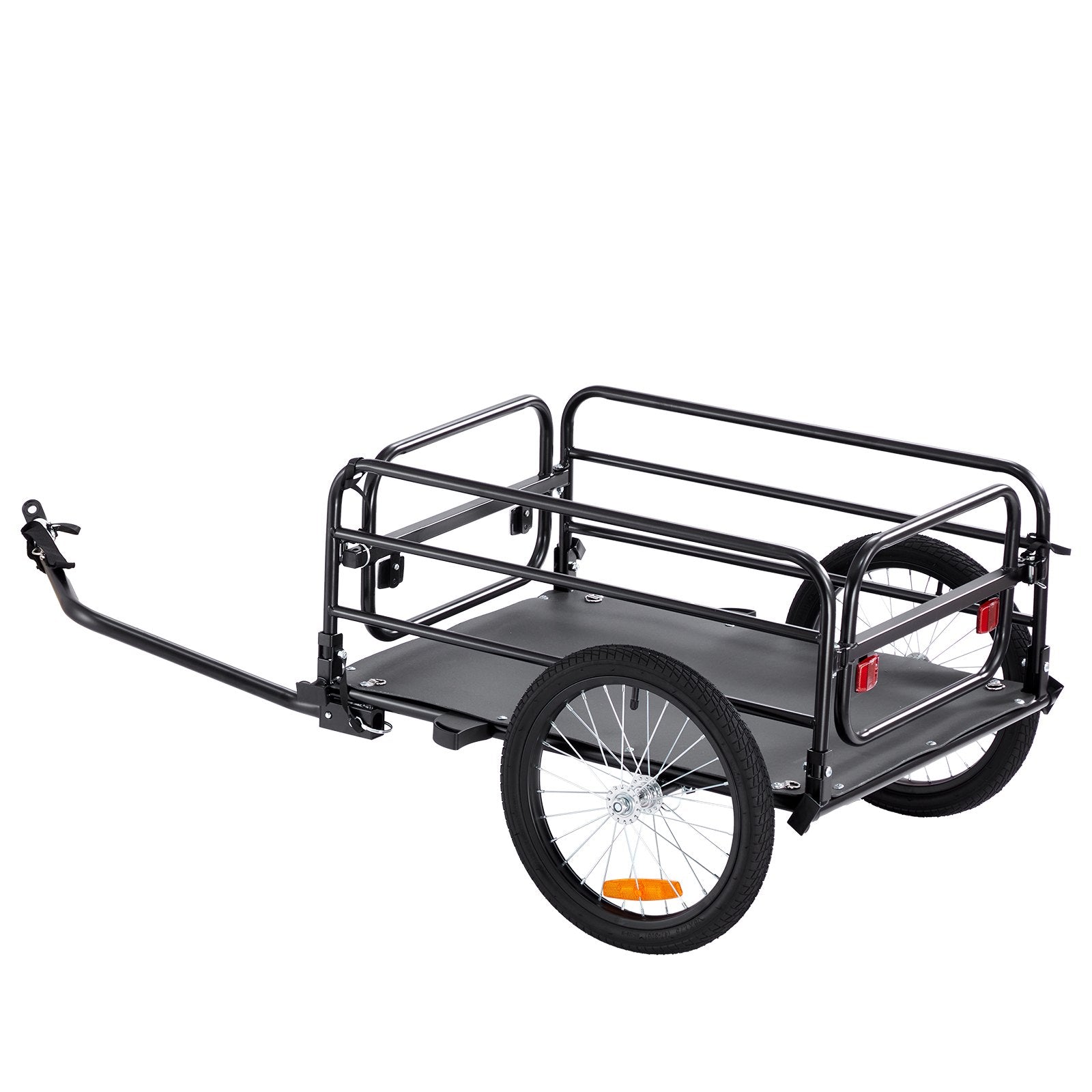 VEVOR Bike Cargo Trailer, 72.5 kg Load, Heavy-Duty Bicycle Wagon Cart, Foldable Compact Storage & Quick Release with Universal Hitch, 406.4 mm Wheels, Safe Reflectors, Fits 558.8-711.2 mm Bike Wheels