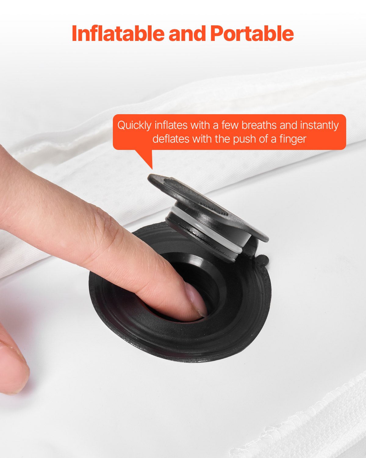 VEVOR Bed Bumper for Toddlers, 52-inch Inflatable Bed Guard Rail with Safety Flap, 2-Pack Toddler Bedrail Bumpers with Non-Slip Bottom & Machine-Washable Cover for Twin, Full, Queen and King Beds