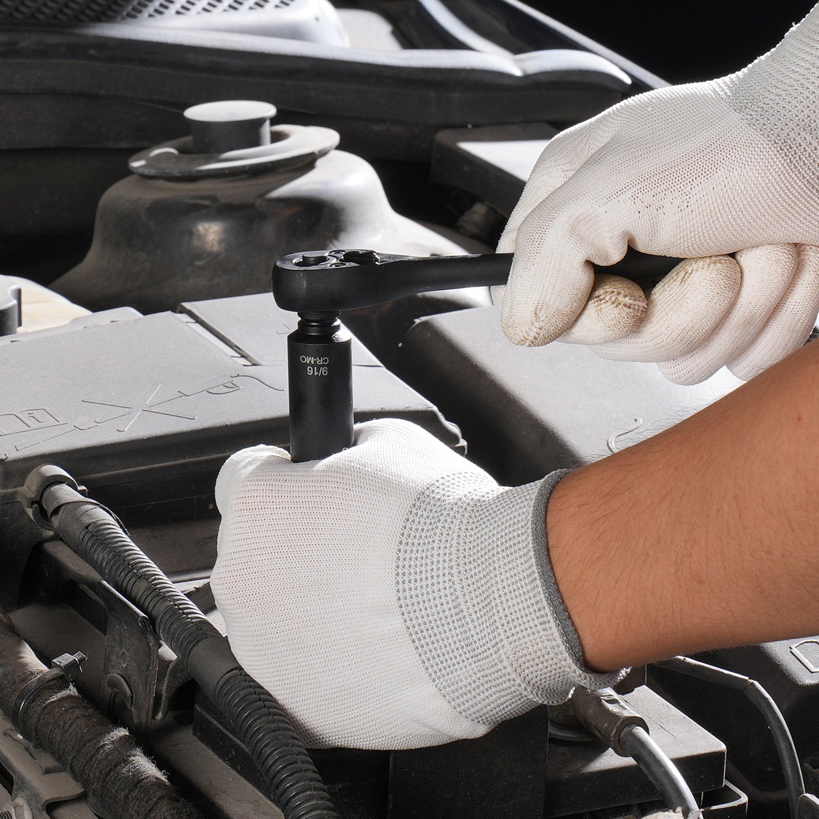 VEVOR 1/4" Drive Impact Socket Set, 55 Piece Deep & Shallow Socket Set SAE 5/32"-9/16" and Metric 4-15mm, 6 Point CR-V Alloy Steel for Auto Repair, Easy-to-Read Size Markings, Storage Case