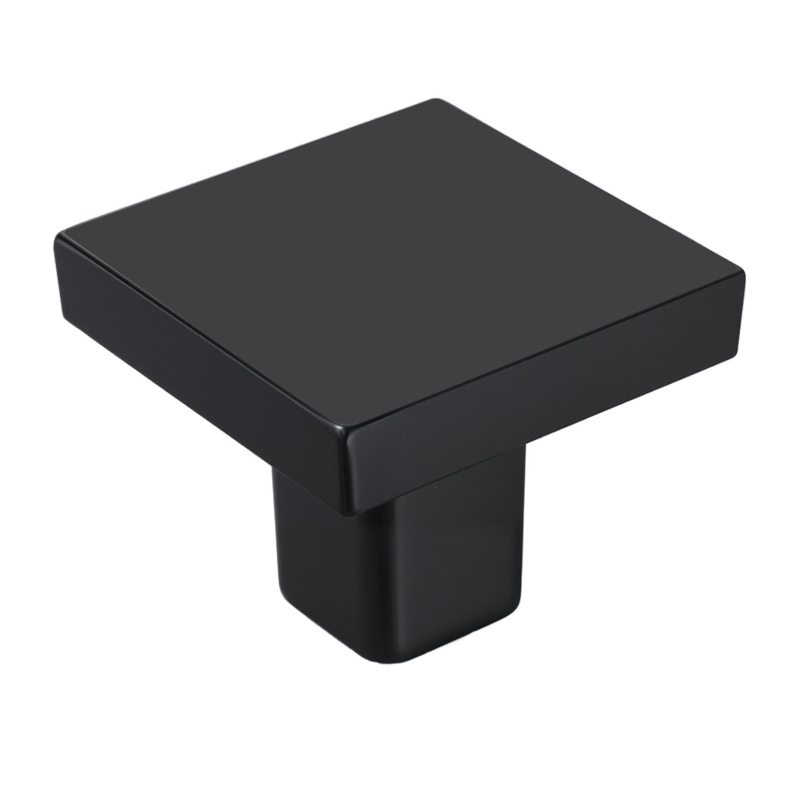 Cabinet Knobs, 10 Pack, 30 mm Black Zinc Alloy Drawer Pulls & Door Handles, Square Kitchen Solid Knobs Dresser Handles, Cupboard Hardware with Screws for Kitchen Bathroom Closet Cabinets Drawers