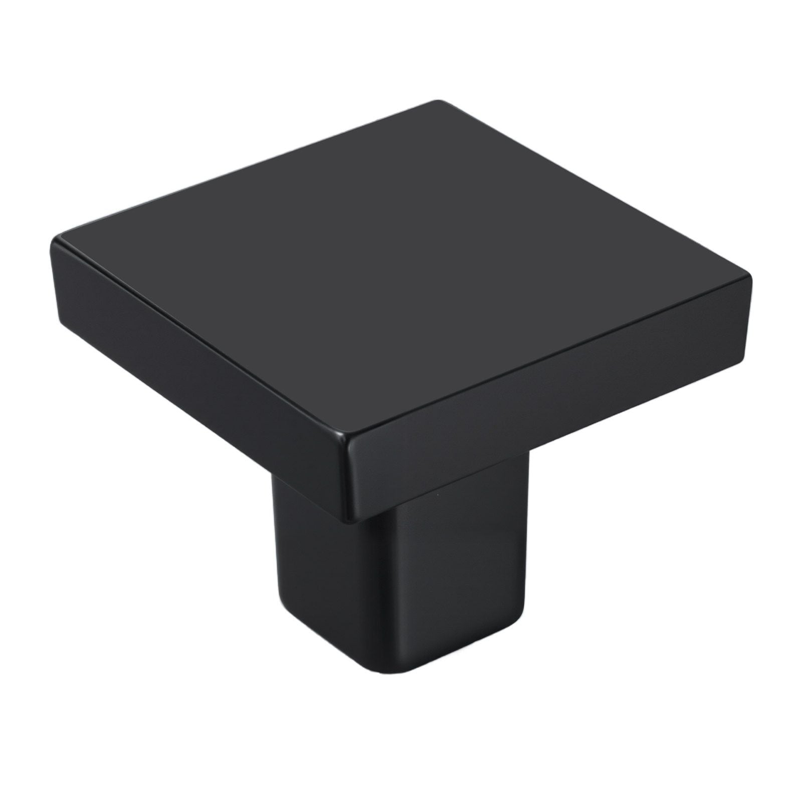 Cabinet Knobs, 10 Pack, 30 mm Black Zinc Alloy Drawer Pulls & Door Handles, Square Kitchen Solid Knobs Dresser Handles, Cupboard Hardware with Screws for Kitchen Bathroom Closet Cabinets Drawers