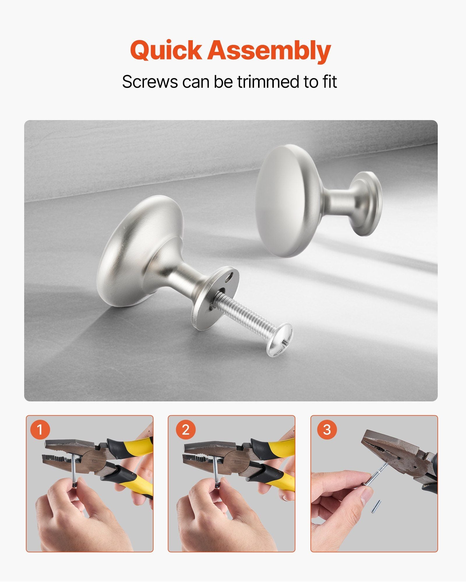 Cabinet Knobs, 25 Pack, 28 mm Zinc Alloy Drawer Pulls Door Handles, Mushroom Kitchen Solid Knobs Dresser Handles, Cupboard Hardware with Screws for Bathroom Closet Cabinets Drawers, Nickel Color