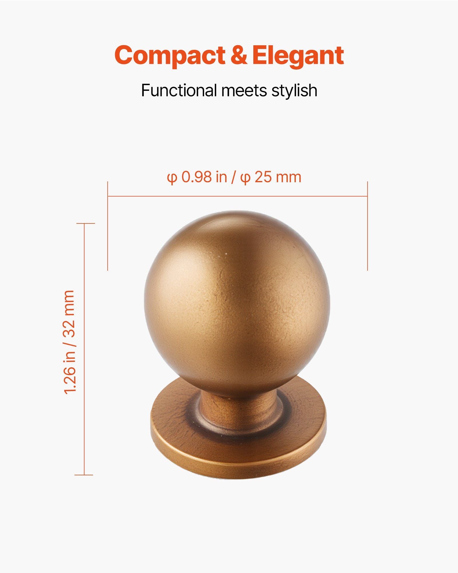Cabinet Knobs, 12 Pack, 25 mm Zinc Alloy Drawer Pulls Door Handles, Round Kitchen Dresser Solid Knobs Cupboard Hardware with Screws for Bathroom Closet Cabinets Drawers, Antique Brass Color