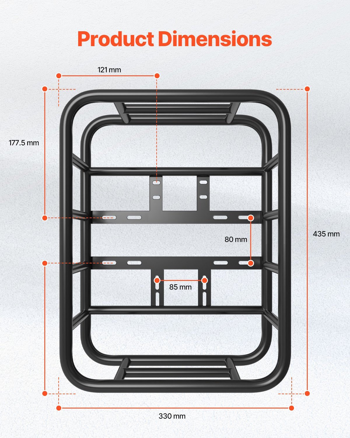 VEVOR Rear Bike Basket, Medium Bicycle Basket with Cargo Net, Liner & Waterproof Cover, Heavy Duty Bike Back Basket for Adult Women/Men Carrying Dogs, Pets, Fruit & Grocery, Mounting Tools Included