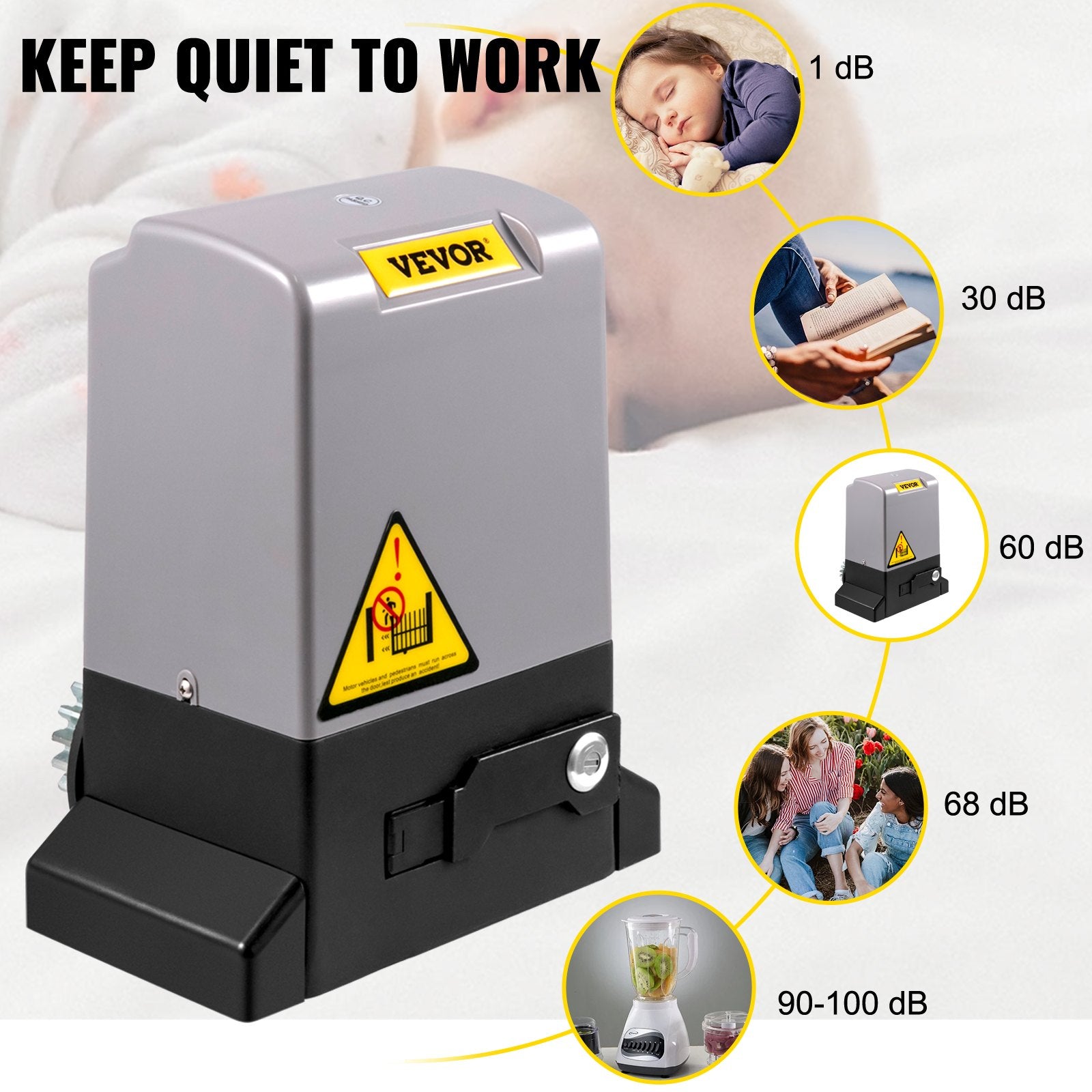 VEVOR Sliding Gate Opener, 1800 KG 4 m, Automatic Sliding Gate with 4 Remote Controllers & APP Control, Electric Rolling Driveway Slide Gate Motor, Complete Gate Operator Hardware Security System Kit