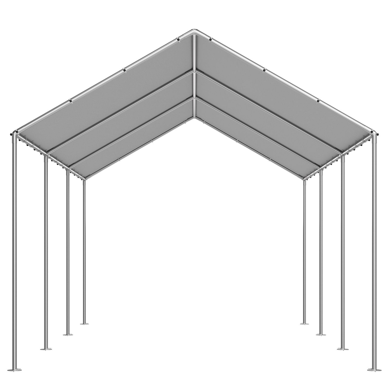 VEVOR Carport Replacement Canopy, 6 x 3 m Potable Garage Tent Top Tarp, UV-Resistant & Waterproof Car Shelter Tarp, Heavy Duty Car Port Cover with Ball Buggees, Grey, Frame Not Included