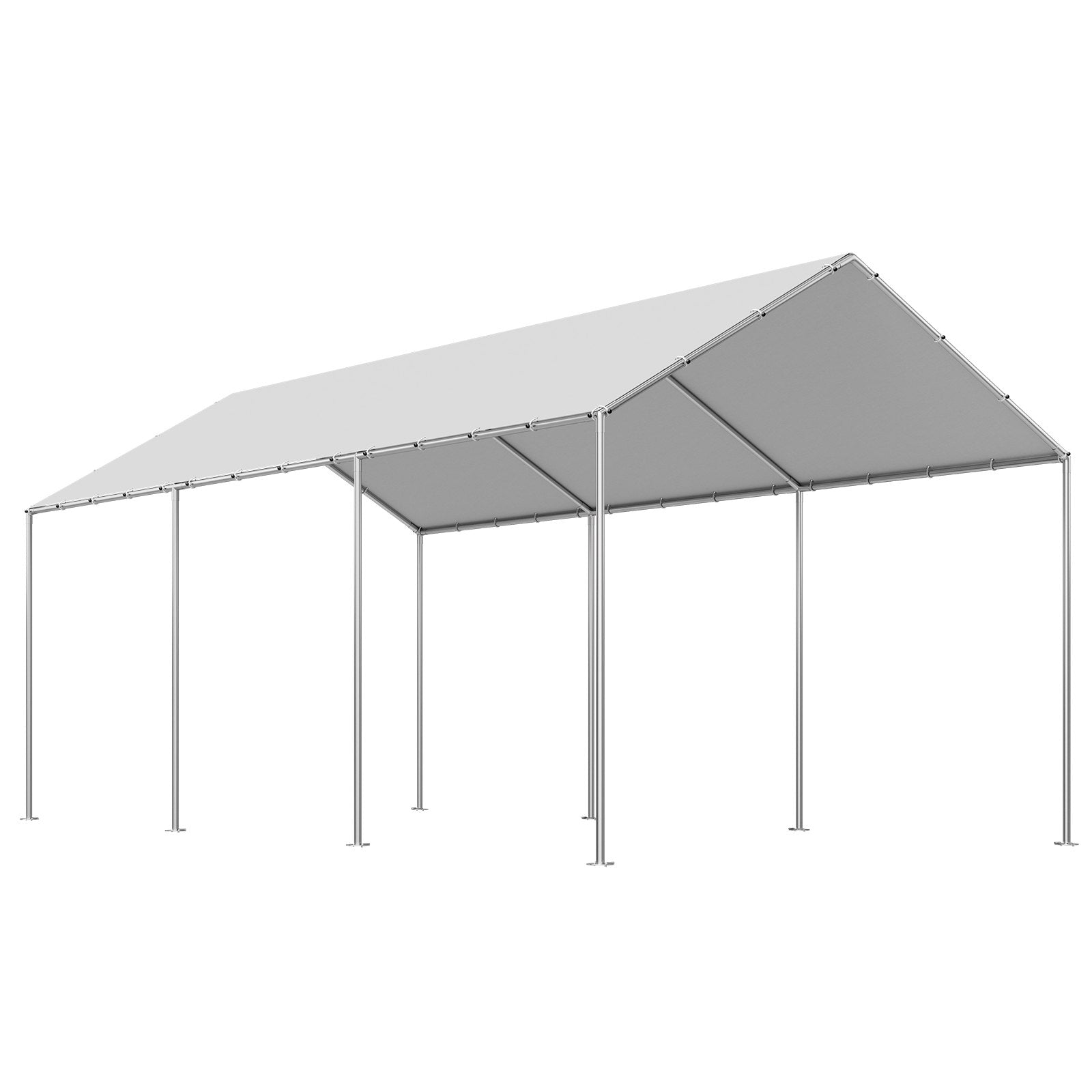 VEVOR Carport Replacement Canopy, 6 x 3 m Potable Garage Tent Top Tarp, UV-Resistant & Waterproof Car Shelter Tarp, Heavy Duty Car Port Cover with Ball Buggees, Grey, Frame Not Included