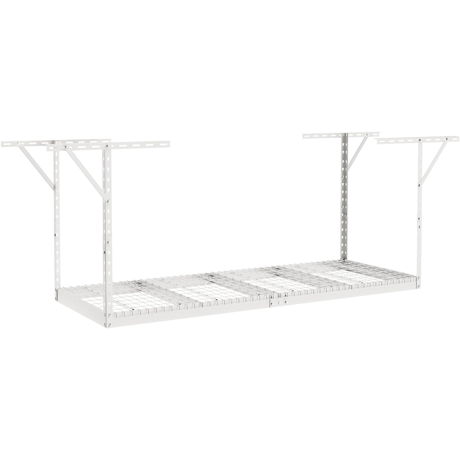 VEVOR Overhead Garage Storage Rack, 91.44x243.84cm Garage Ceiling Storage Racks, Heavy Duty Adjustable Cold Rolled Steel Racks for Garage Storage, Organization, 272.16kg Load Capacity, 22''-40", White
