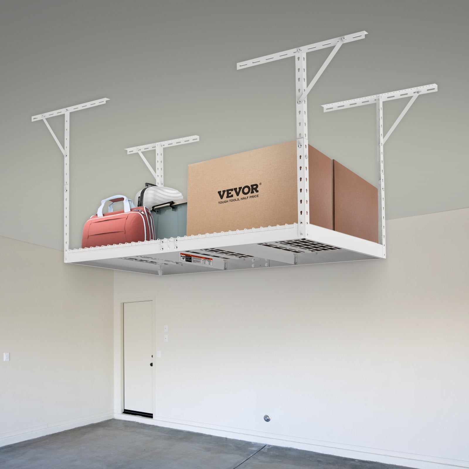 VEVOR Overhead Adjustable Garage Storage Rack 36x72in Ceiling Rack 550lbs White
