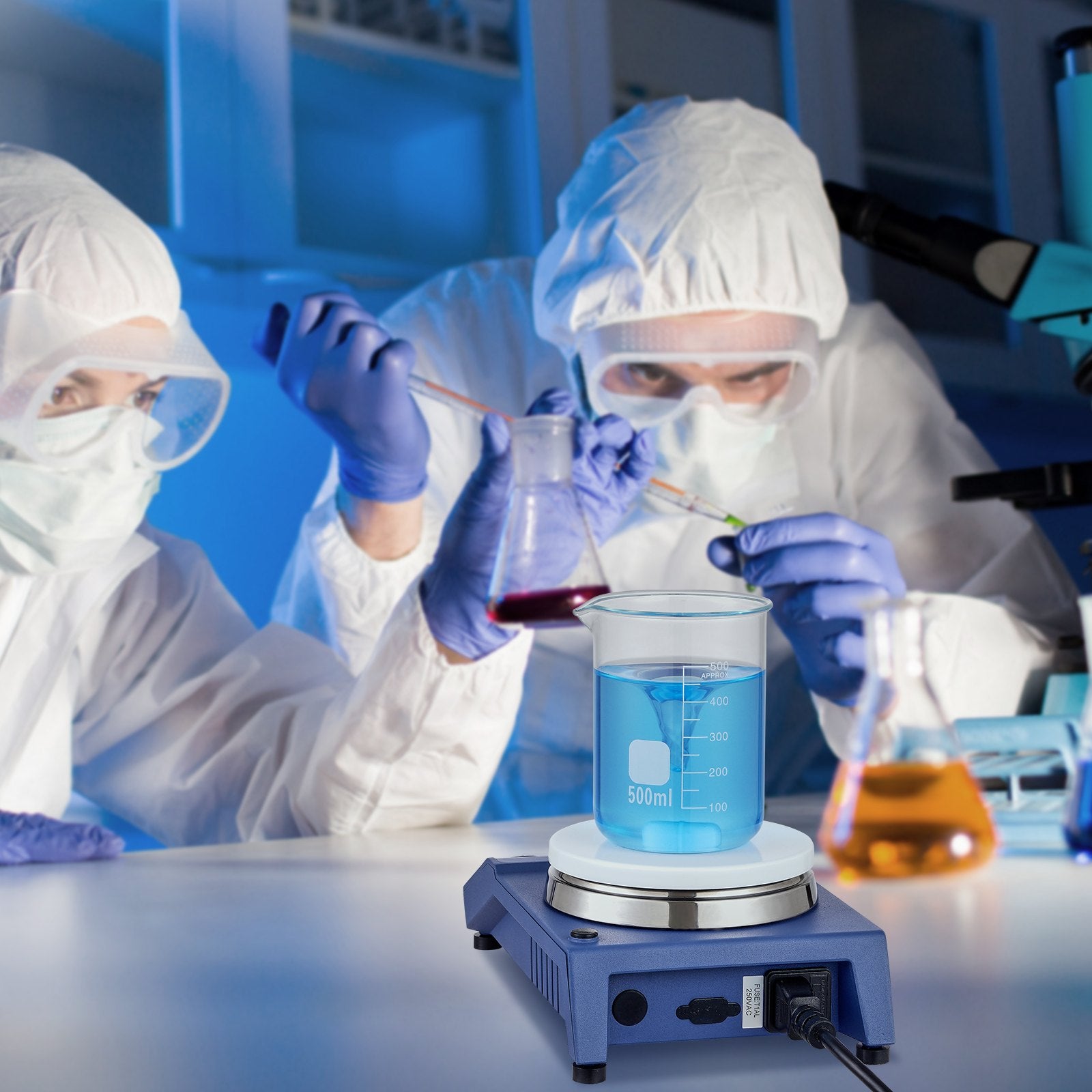 VEVOR Magnetic Stirrer Stir Plate Kit 0-1500 RPM Adjustable Speed Max 22L