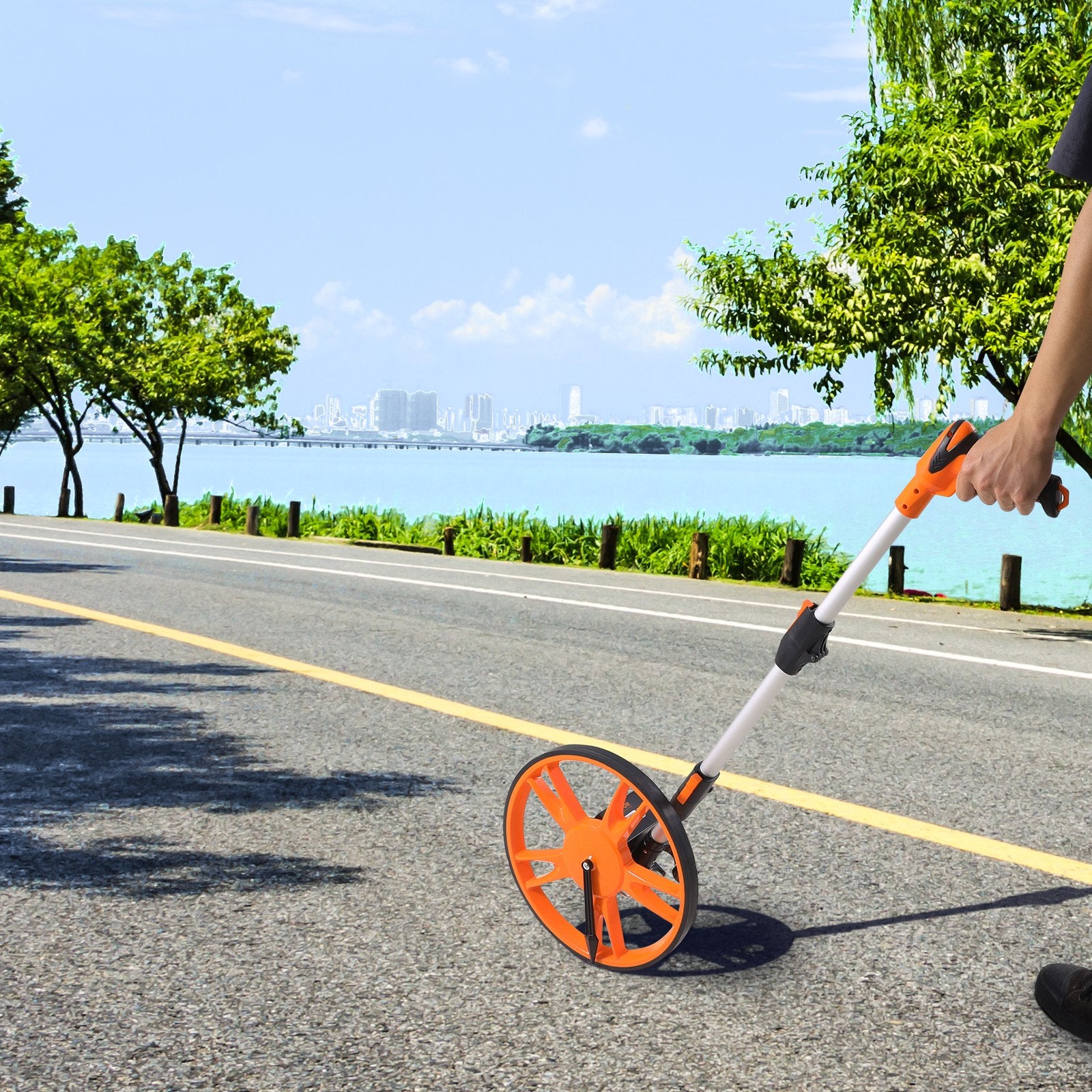 VEVOR Measuring Wheel 12.5” Road Runner Distance Telescoping Handle w/ Back Bag