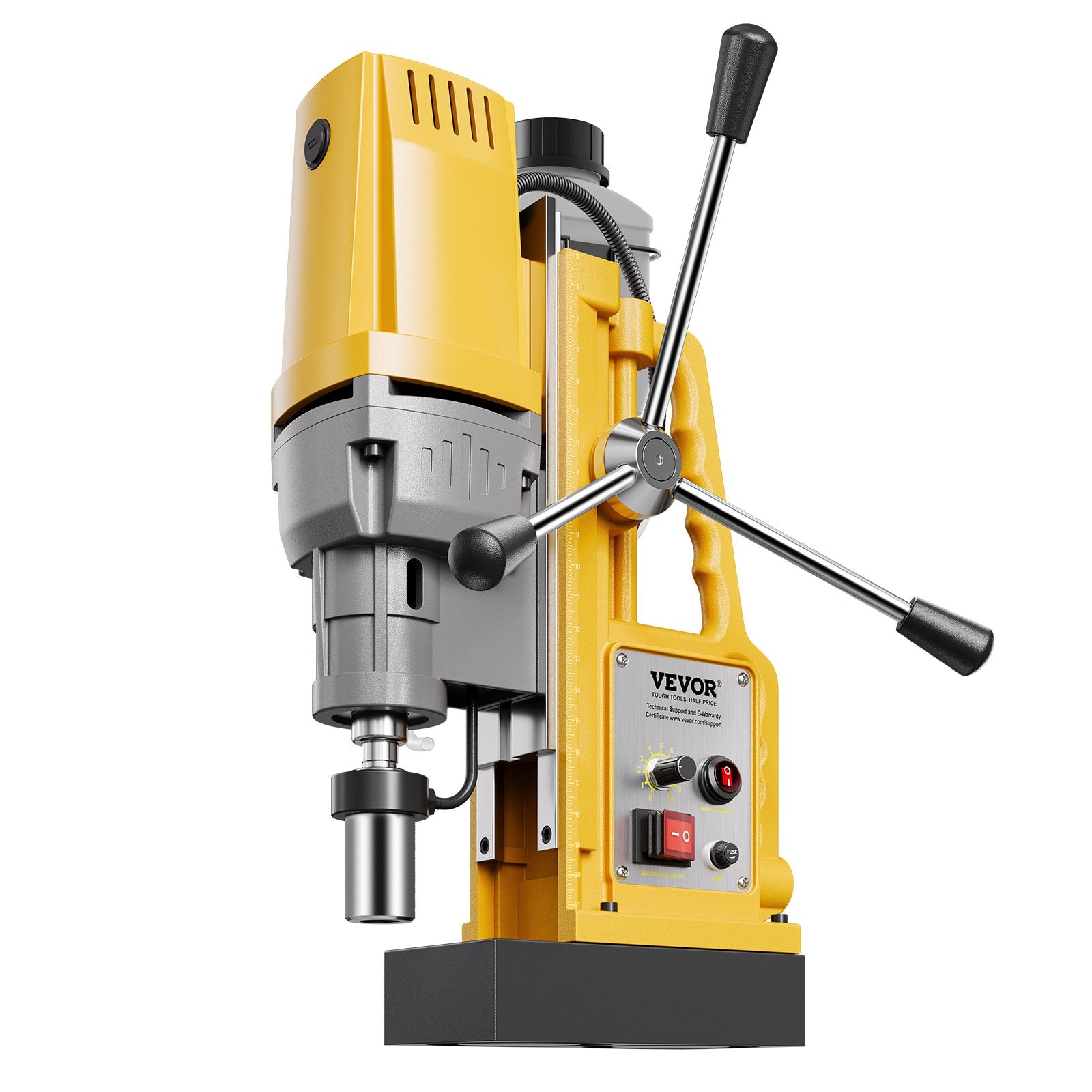 VEVOR Magnetic Drill, 1400W Motor 2 in Boring Diameter, 2922 lbf Portable Electric Mag Drill Press, 0-750 RPM Variable Speed, Drilling Machine for Metal Surface, Industrial and Home Improvement