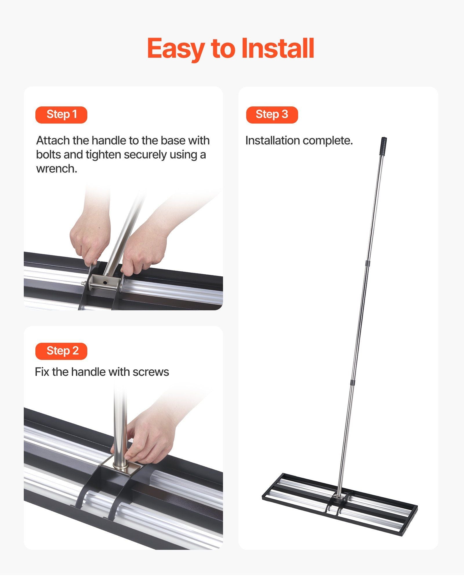 Updated Lawn Leveling Rake with Roller, 30" x 10" Stainless Steel Lawn Leveler with 83.9" Adjustable Handle, Heavy Duty Yard Leveling Rake, Effort Saving Lawn Leveling Tool for Yard Golf Court