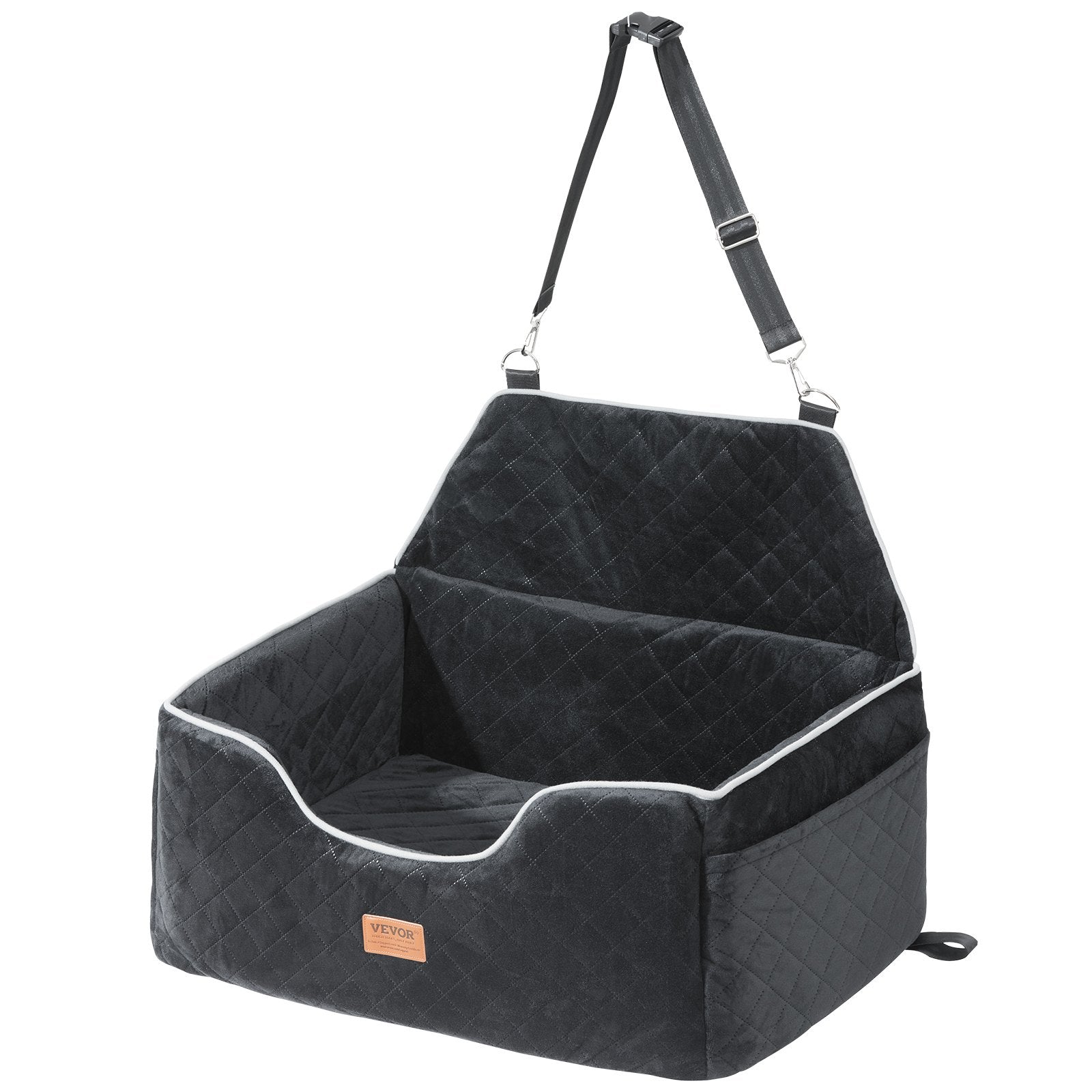 VEVOR Dog Booster Car Seat Pet Car Seat for Medium Large Dog up to 24.9 kg Black