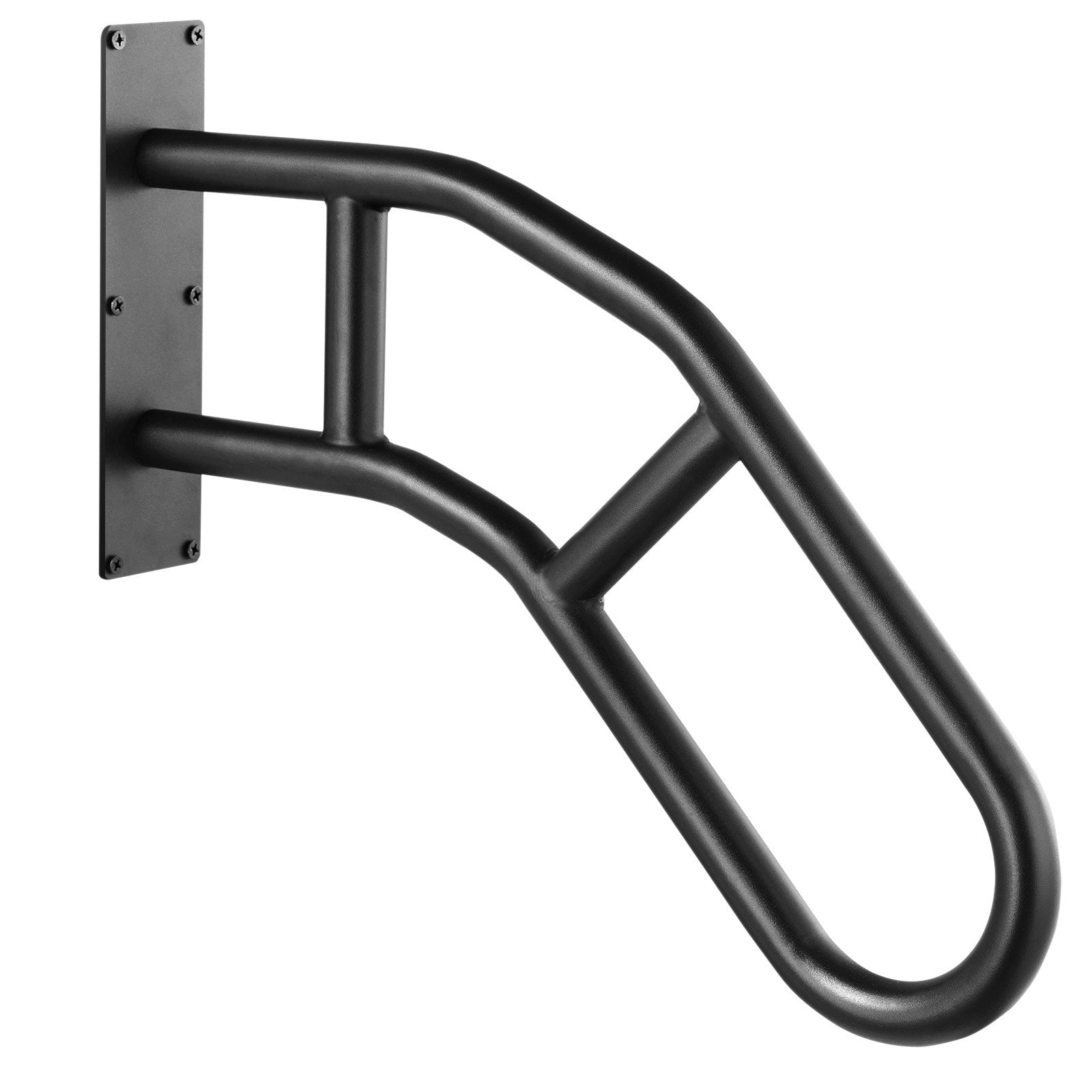 VEVOR Handrails for Outdoor Steps, 32" Length Wall Mount Safety Railings for 1-3 Steps, U-Shaped Handrail with Matte Black Finished, Stair Handrails for Kids, Elderly, Pregnant Women, Disabled