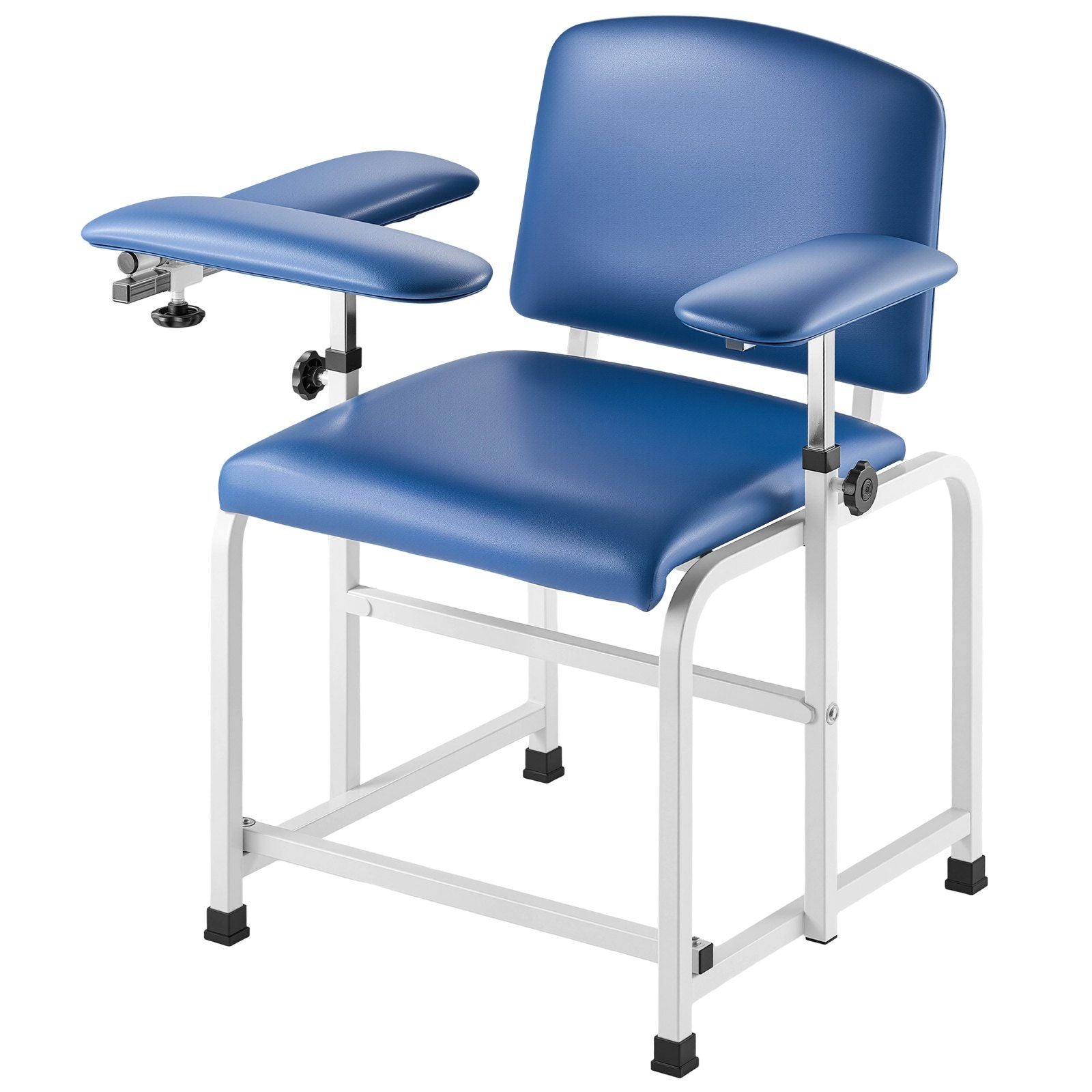 Phlebotomy Chair, Blood Draw Chair with Adjustable Armrests and Flip Arm, 181KG/400LBS Loading Blood Drawing Medical Chair with Soft Seat, Easy-to-Clean PVC Leather for Hospitals, Labs, Clinics