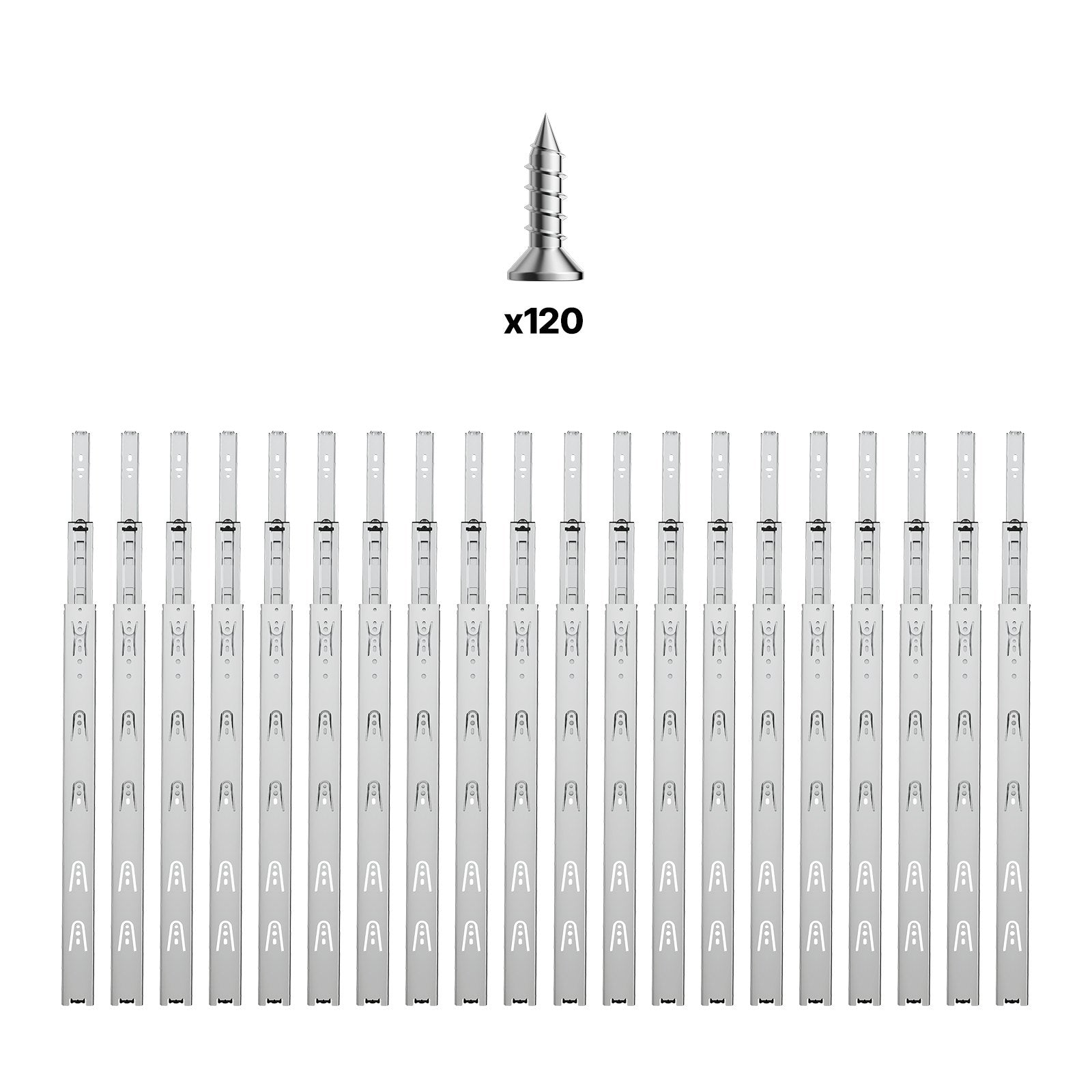 VEVOR Drawer Cabinet Slides Side Mount 22 inch 10 Pairs 100 LB Load Replacement