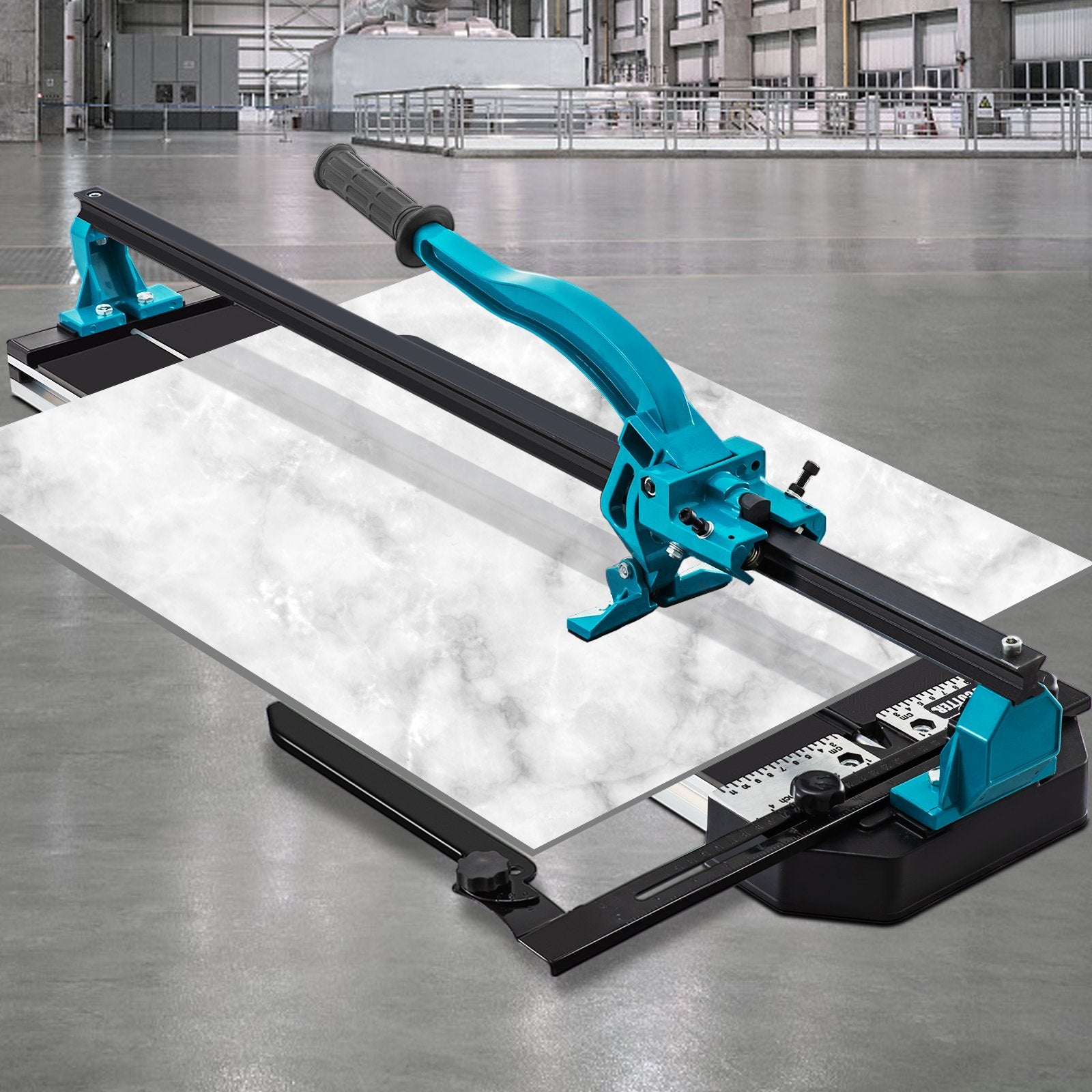 VEVOR Tile Cutter 47in Cutting Tool w/ Laser Guide Single Rail Double Brackets