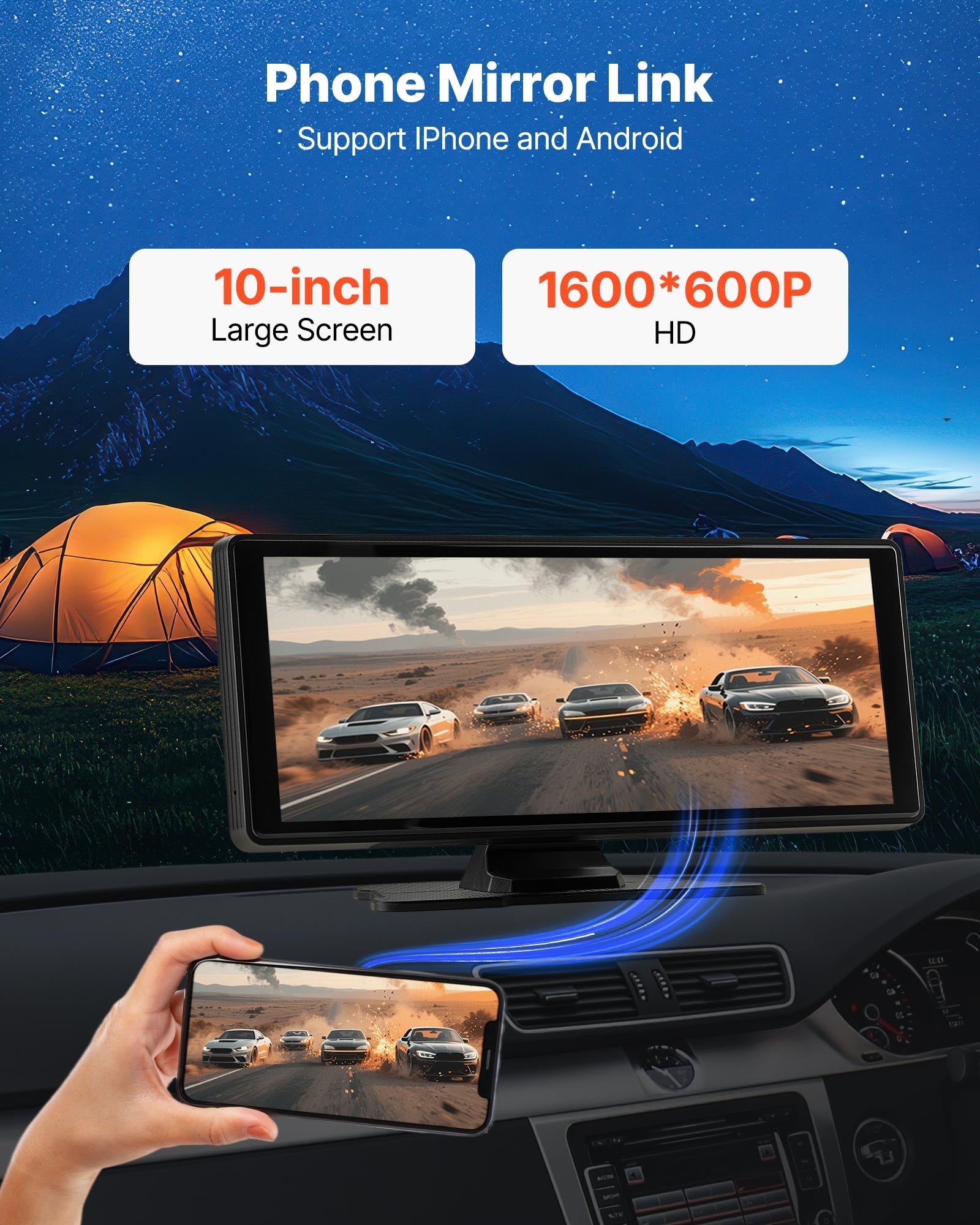 VEVOR Car Stereo Radio CarPlay Touchscreen 254 mm Apple Android Auto Bluetooth