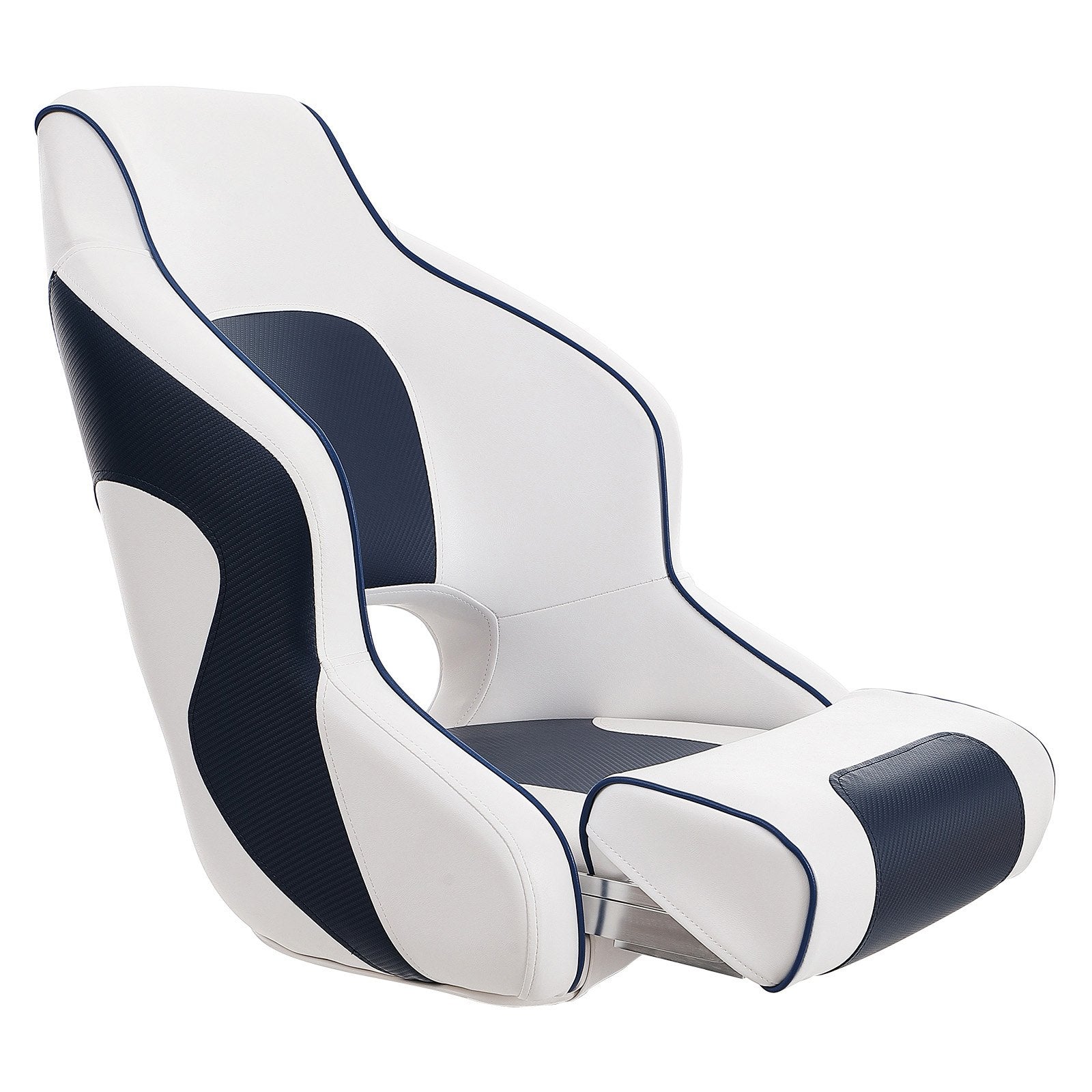 VEVOR Captain Bucket Seat Boat Seat, Flip Up Boat Seat, with Thickened Sponge Padding, Flip-up Bolster Boat Captain Chair for Fishing Boat, Sightseeing Boat, Speedboat, Canoe, 1-Piece