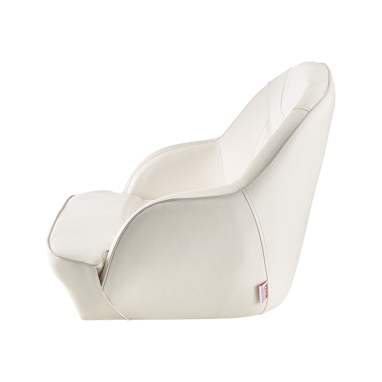 Boat Seat, Low Backrest, Boat Seat Captain Bucket Seat with Thickened Sponge Cushion & Waterproof PVC Leather, Ergonomic Design, Suitable for Fishing Boats, Yachts, Ships, White
