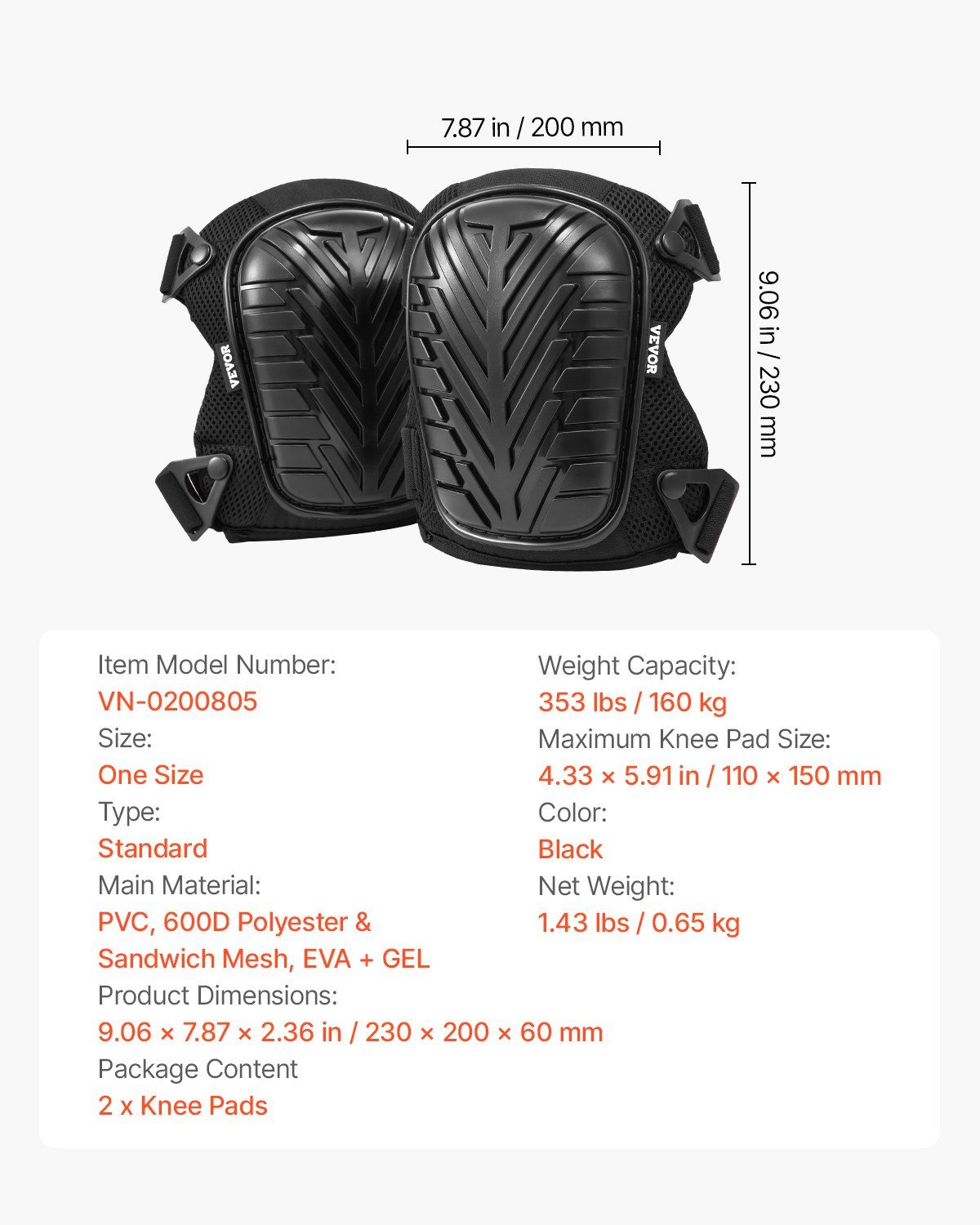 Knee Pads for Work, Heavy Duty Construction Knee Pads with Adjustable Straps & Rivets, Thick Gel Knee Pads with Foam Cushion for All-Round Knee Protection, Fit Men & Women for Flooring Gardening