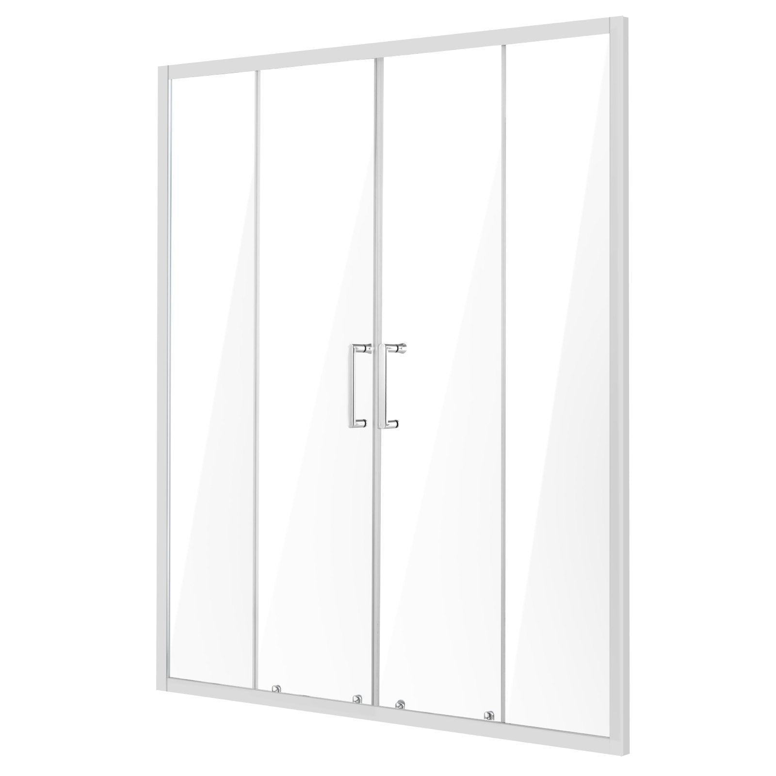 VEVOR Semi-frameless Double Sliding Shower Door SGCC Tempered Glass 1/4" Chrome