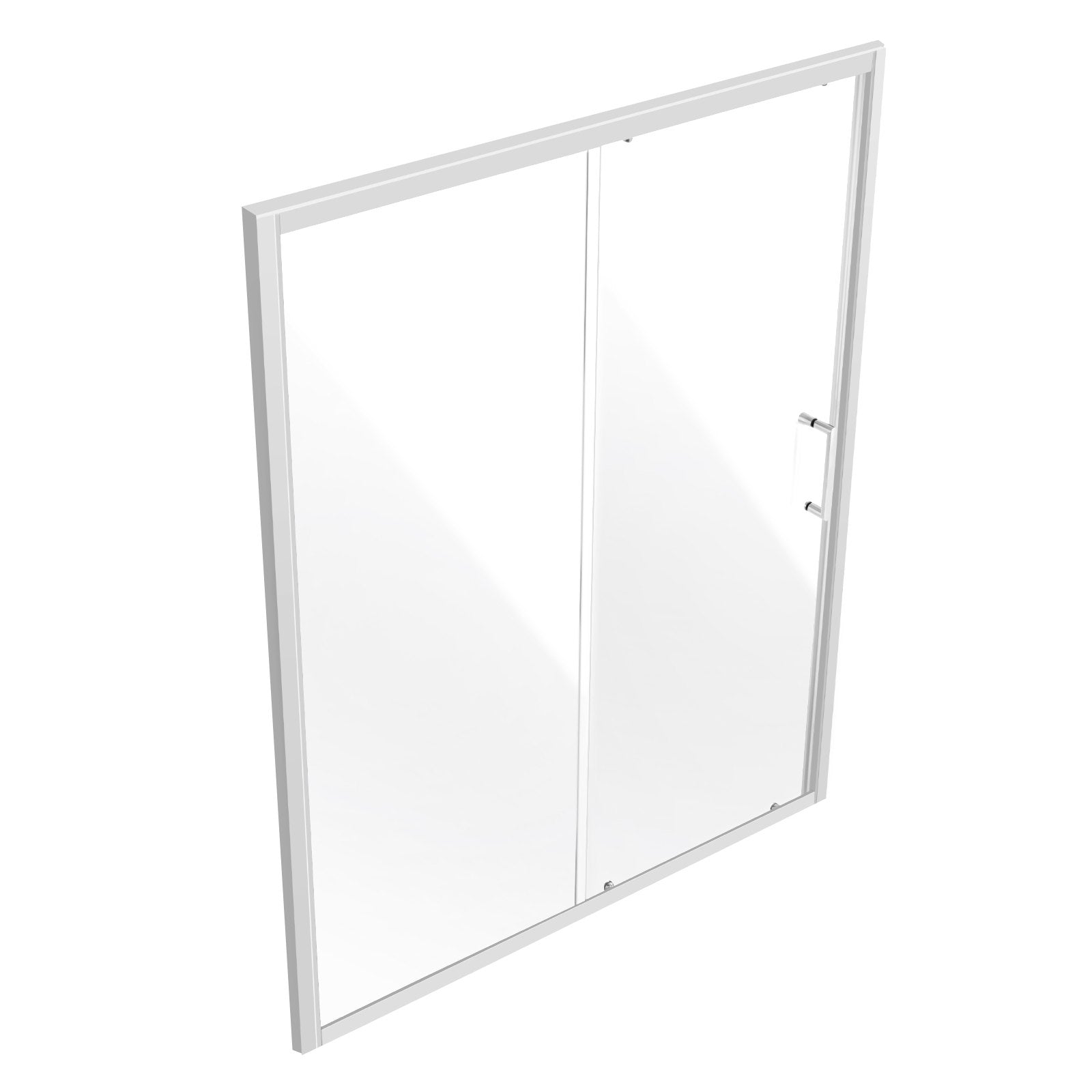 VEVOR Semi-frameless Shower Door 57.7-59" x 70" SGCC Tempered Glass 1/4" Chrome