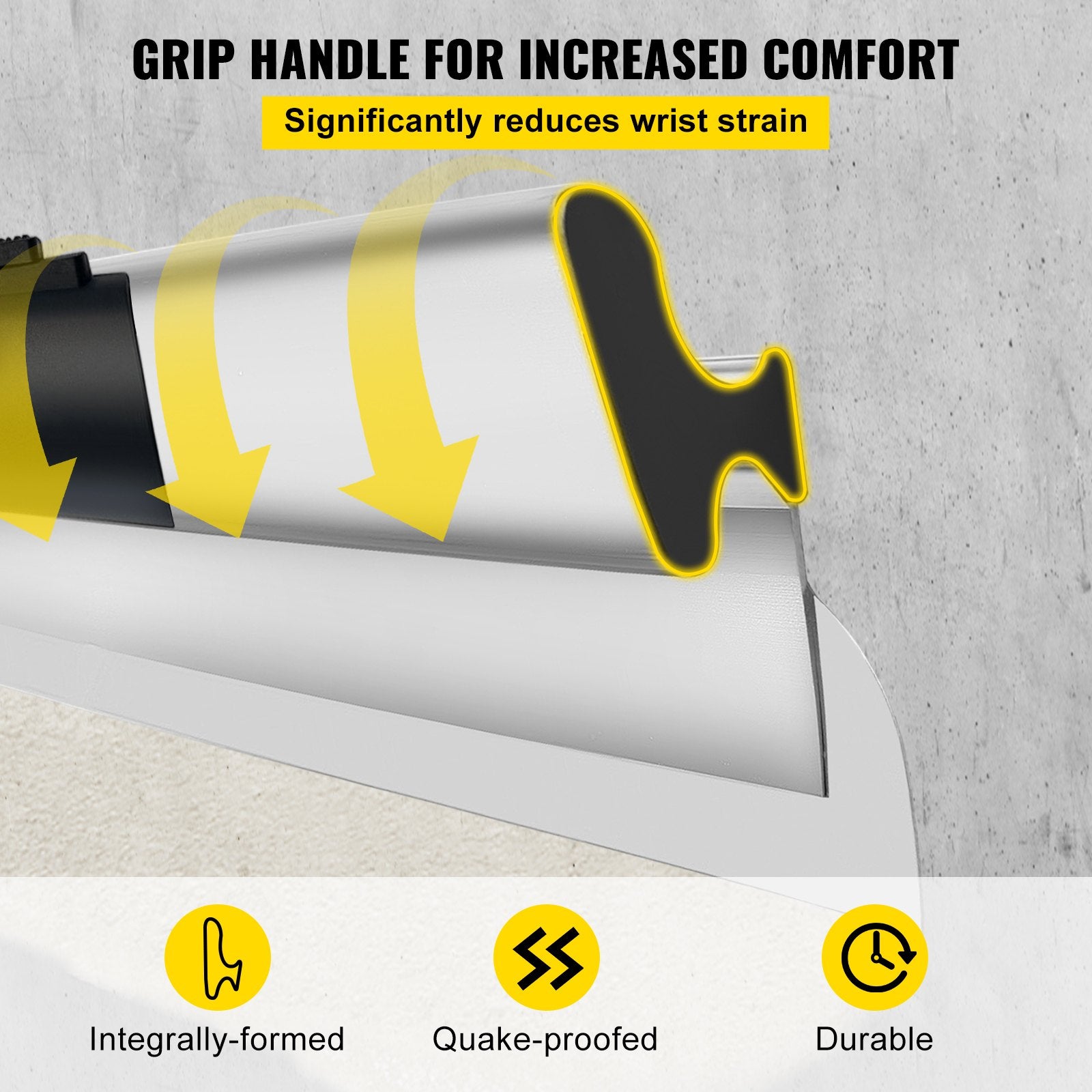 VEVOR Skimming Blade Set,10"+16"+24" Blades + 35"-78" Extension Handle,European Stainless Steel Construction Knife, Aluminum Blade Profile Smoothing Knockdown Spatula for Gyprock/Drywall/Wall-Boa