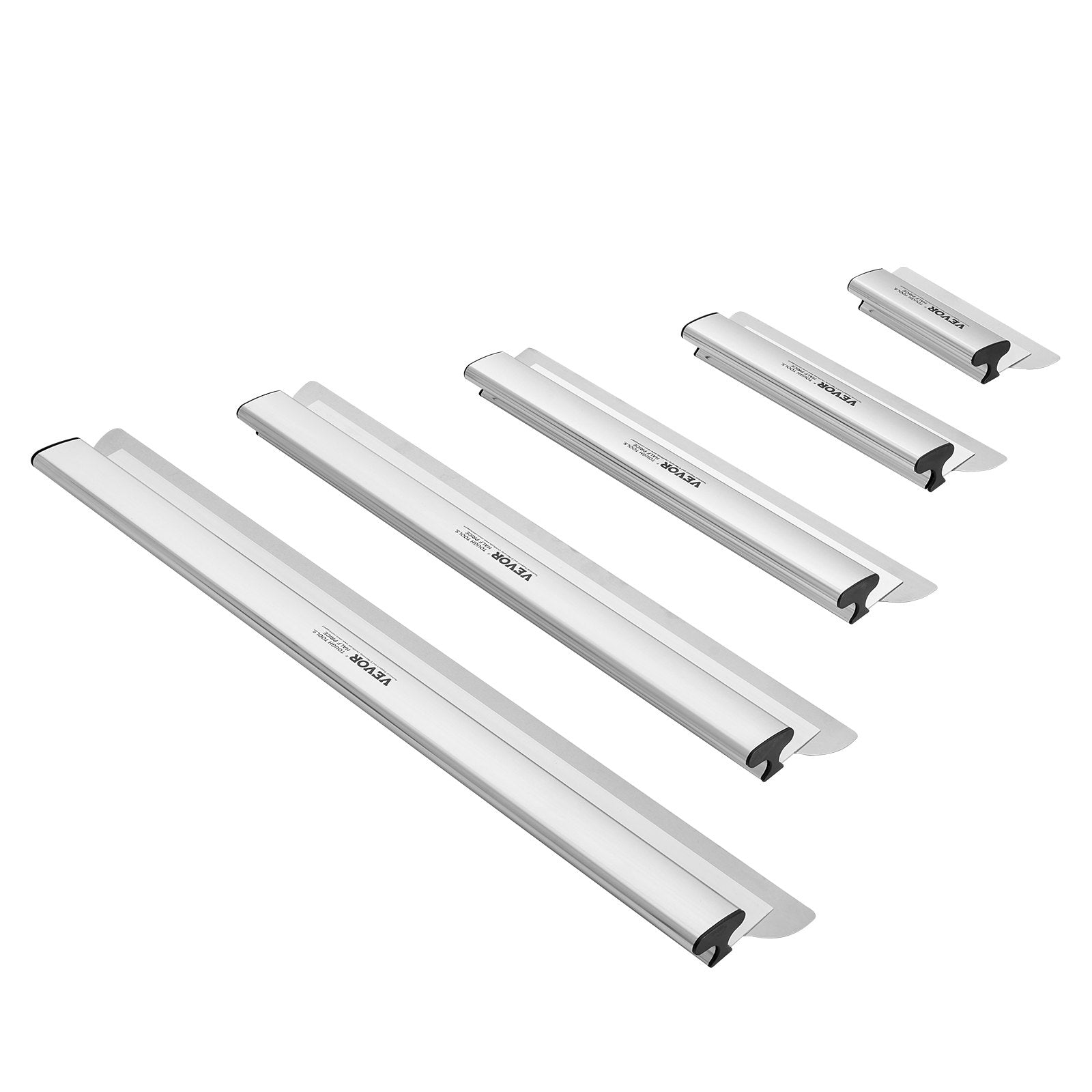 VEVOR Drywall Skimming Blade Set, 10/16/24/32/40 in Skimming Blades + 34-81.6 in Extension Handle Pole, Stainless Steel Knife Professional Skim Coat Tools, for Gyprock/WallBoard/Plasterboard