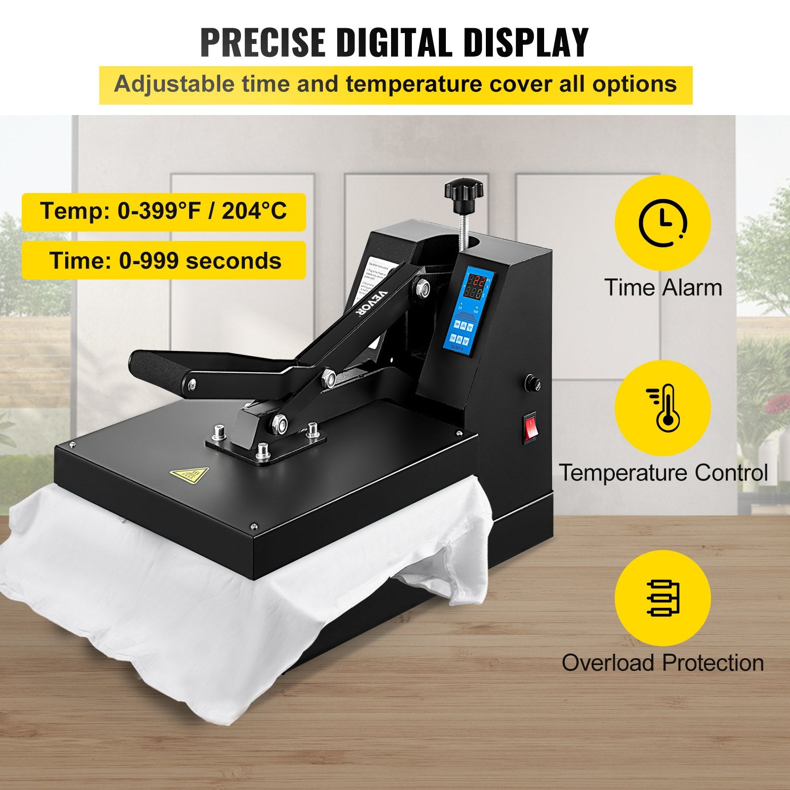 VEVOR Heat Press 15X15 Inch Heat Press Machine Industrial Quality Power T Shirt Heat Press Sublimation Machine Clamshell Heat Press Machine for T Shirts