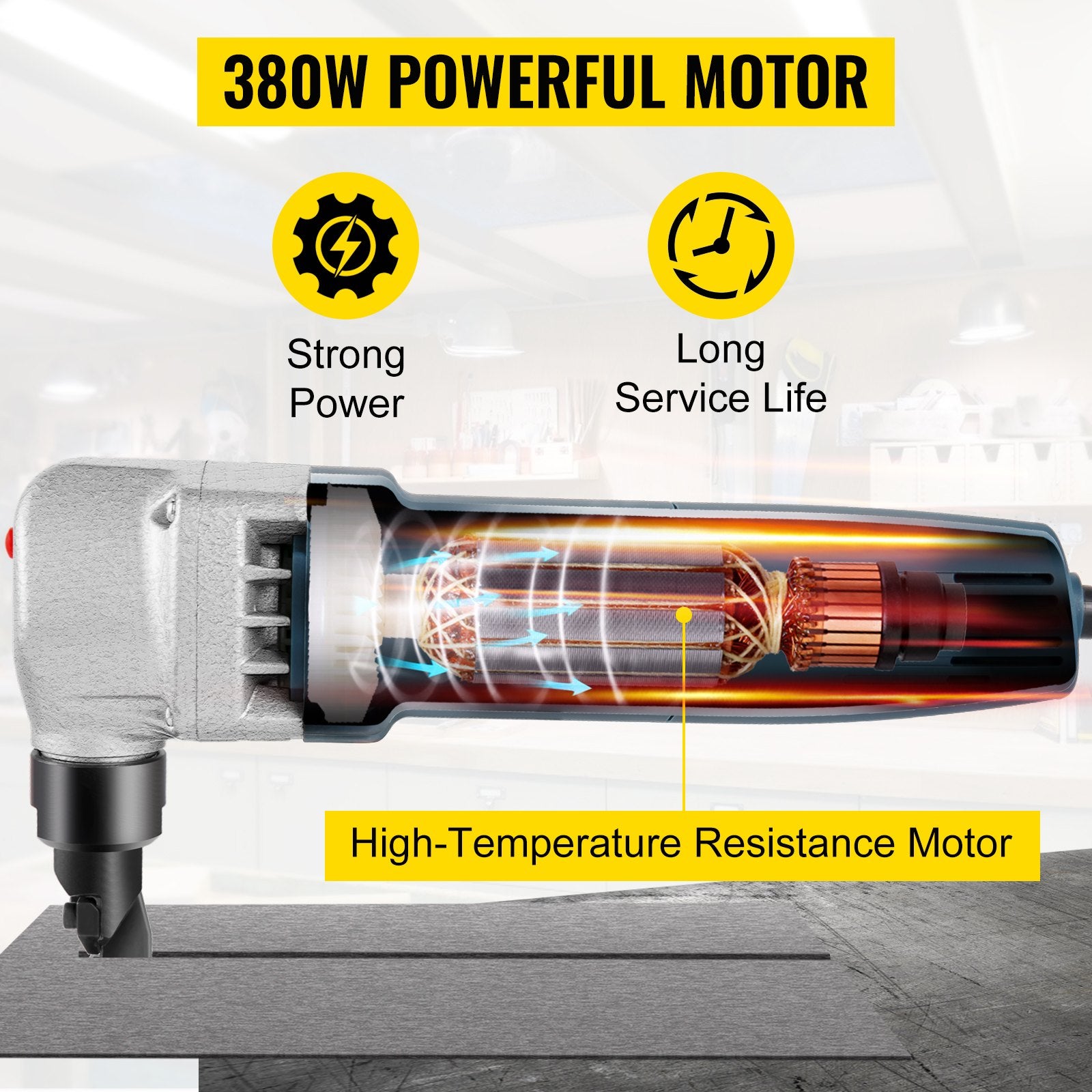 VEVOR Electric Nibbler 1.8mm Heavy Duty Metal Sheet Cutter Stainless Steel 380W